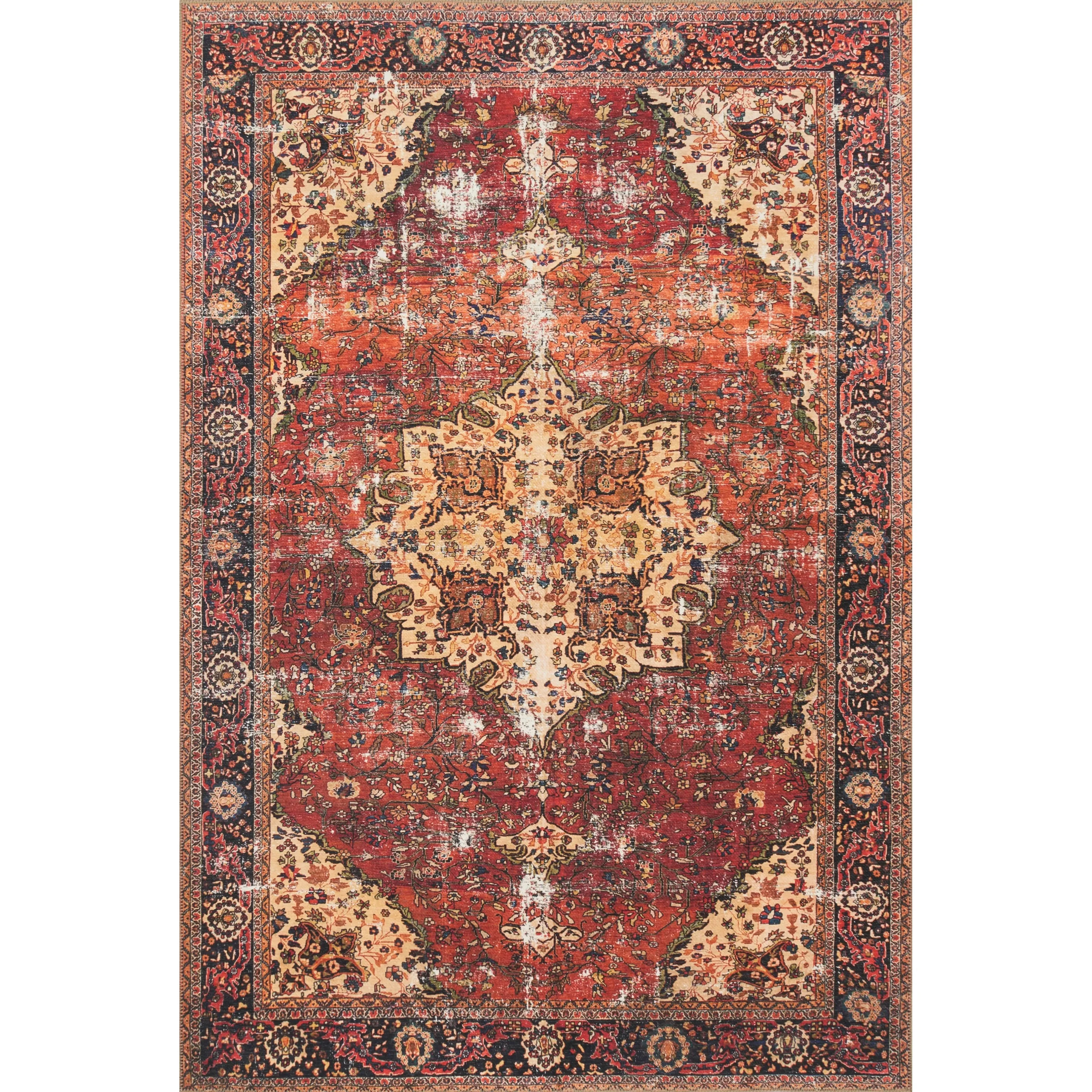 Alexander Home Tremezzina Printed Distressed Medallion Area Rug