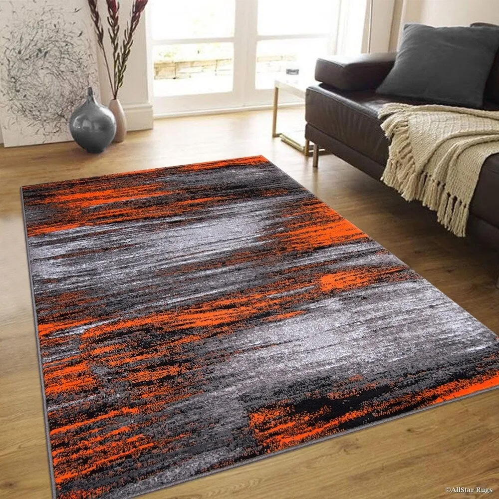 Allstar Exclusive Modern Brush Streak Pattern Area Rug