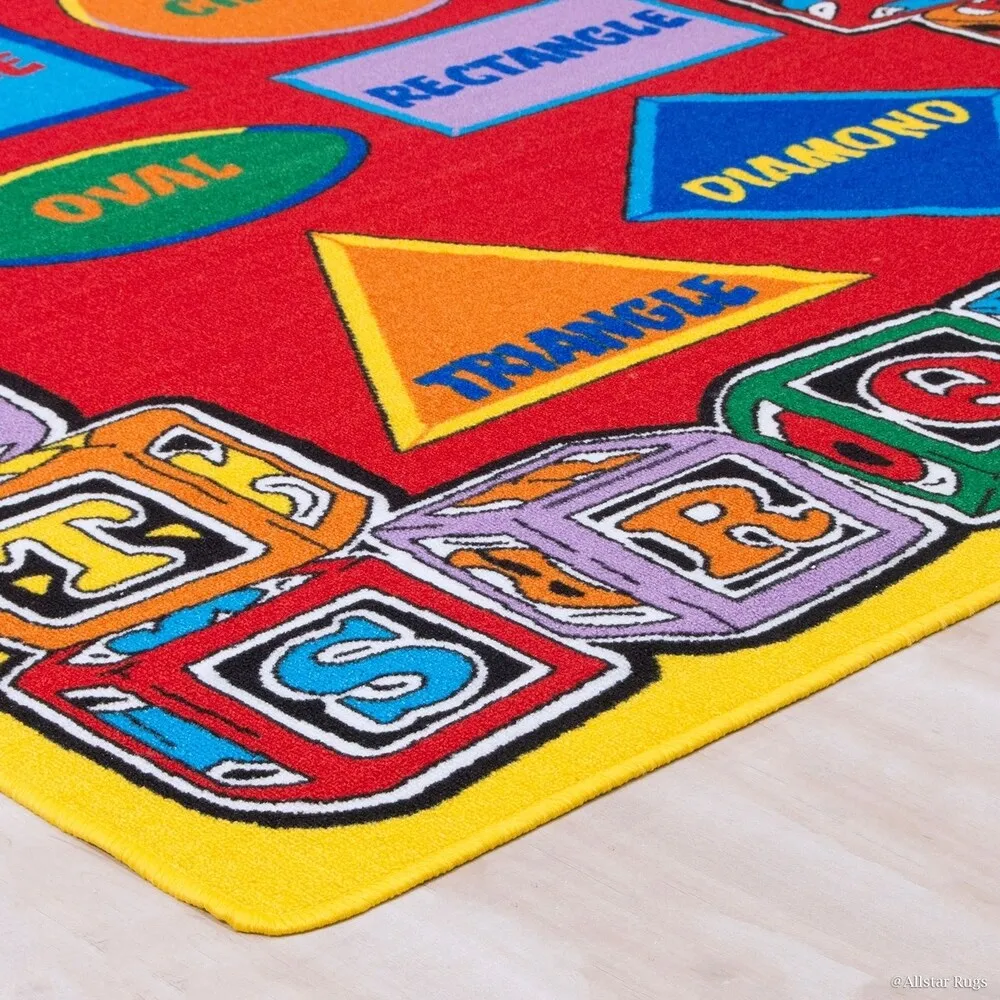 Allstar Kids Learn Alphabet Letters Shapes Football Rug