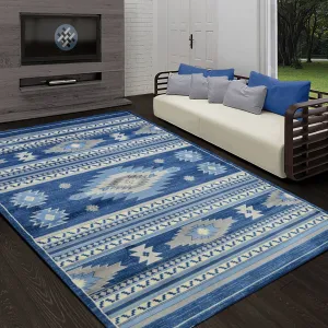 Allstar Tribal Accent Rug with Shamanic Eye design