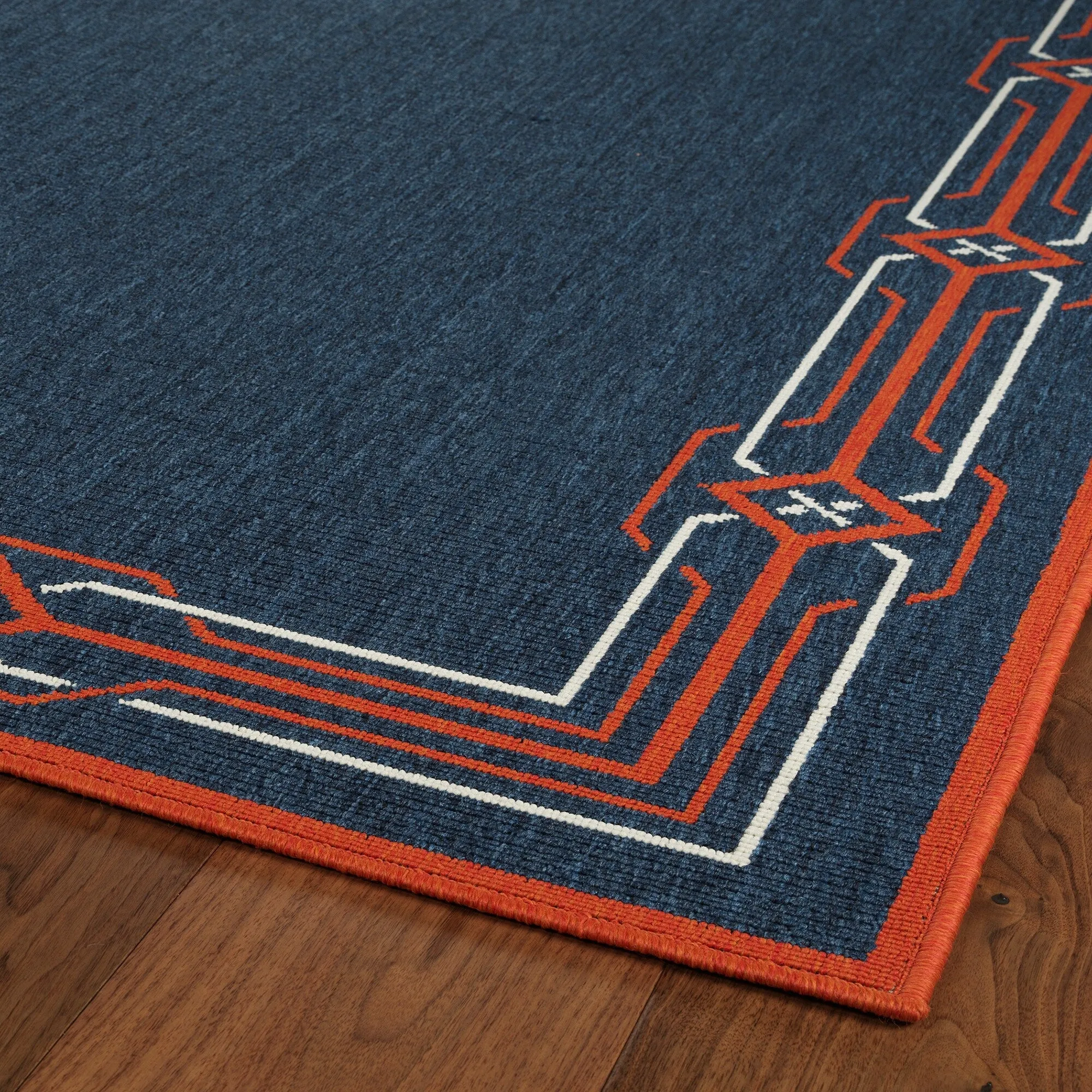 Ambrosi Nautical Geometric Border Indoor/ Outdoor Area Rug