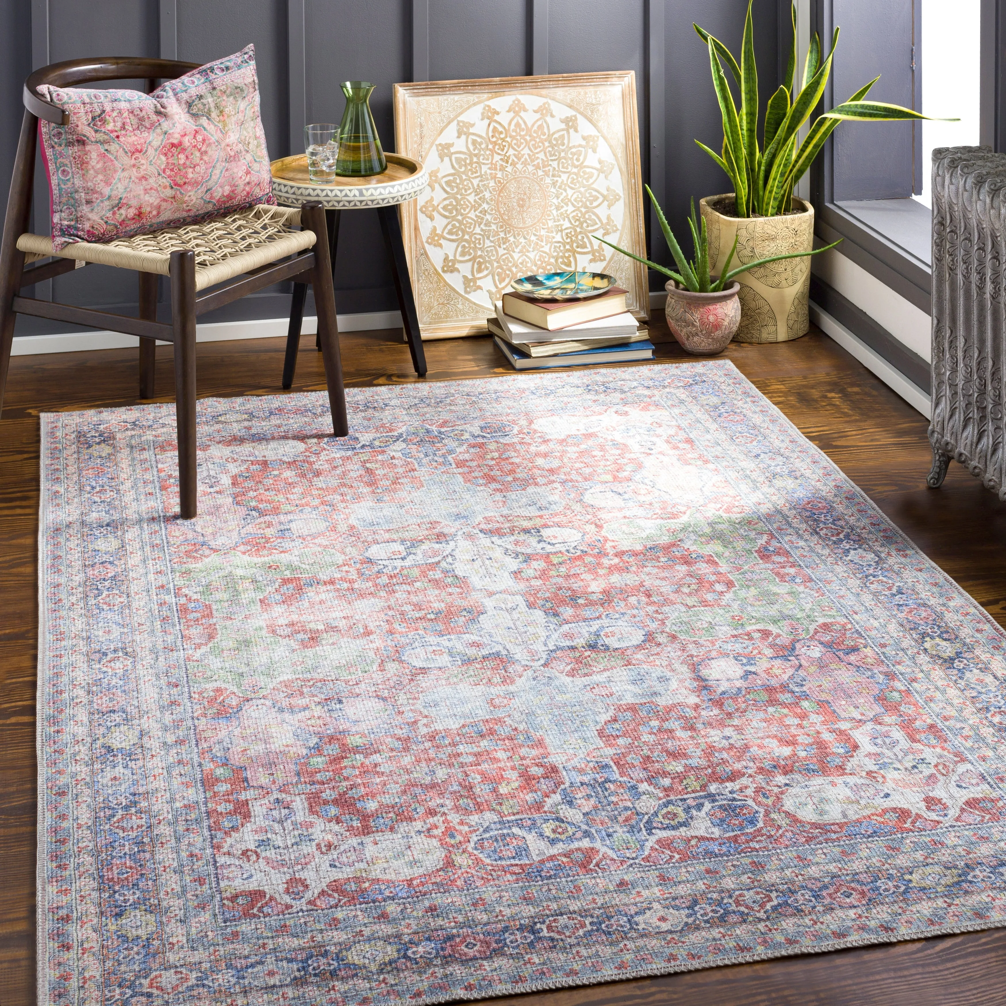 Artistic Weavers Baadur Distressed Traditional Machine Washable Area Rug