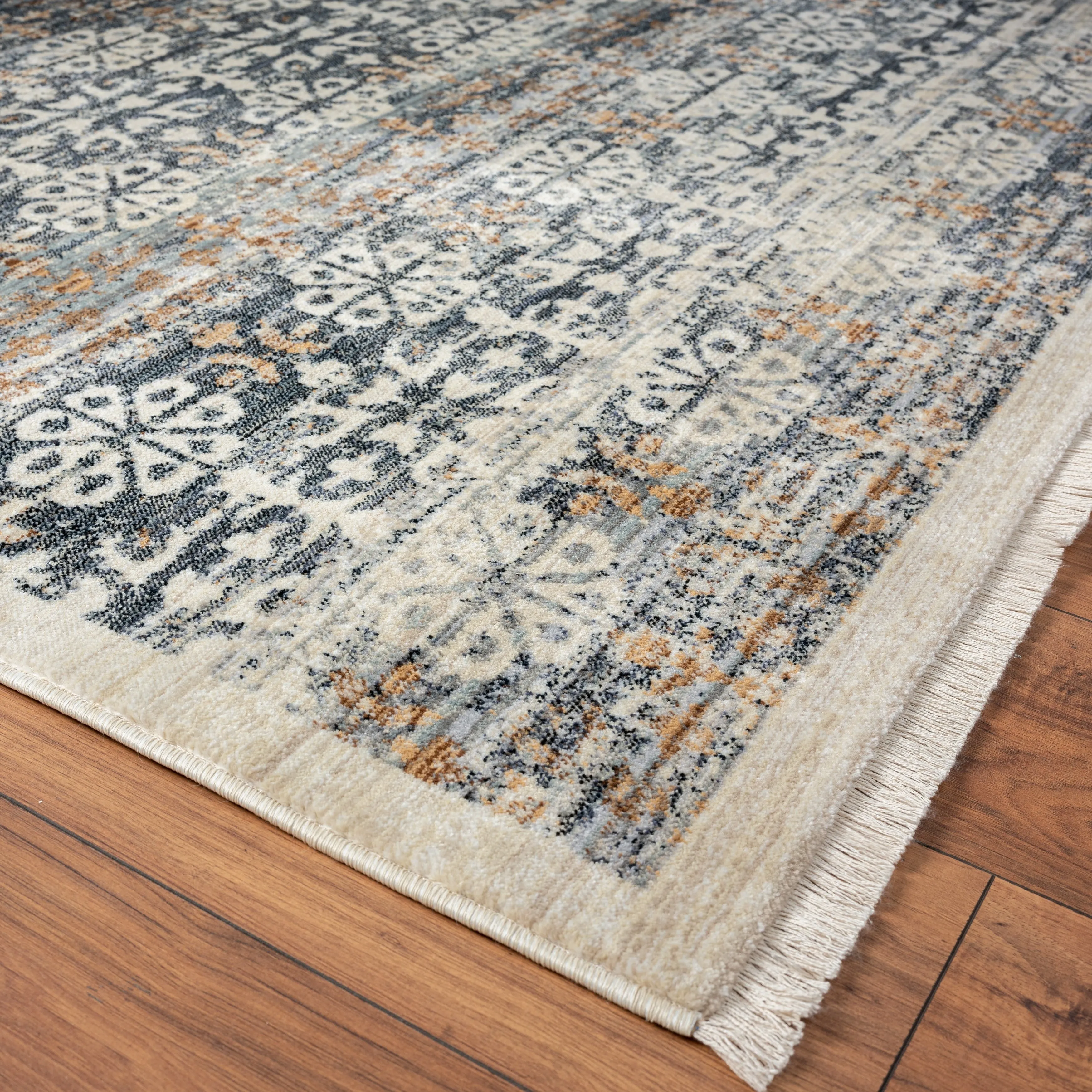 Aurora Transitional Bordered Performance Area Rug