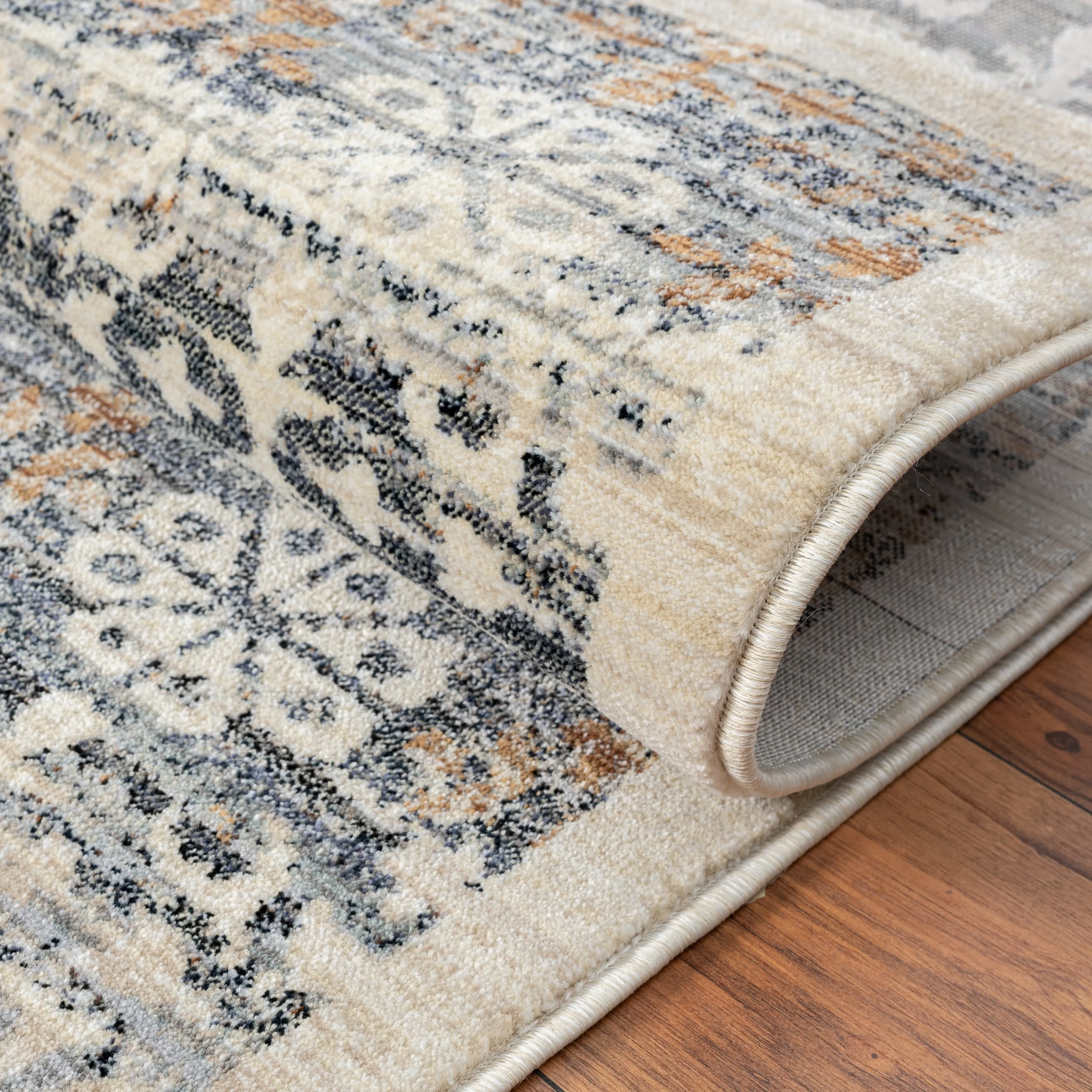 Aurora Transitional Bordered Performance Area Rug
