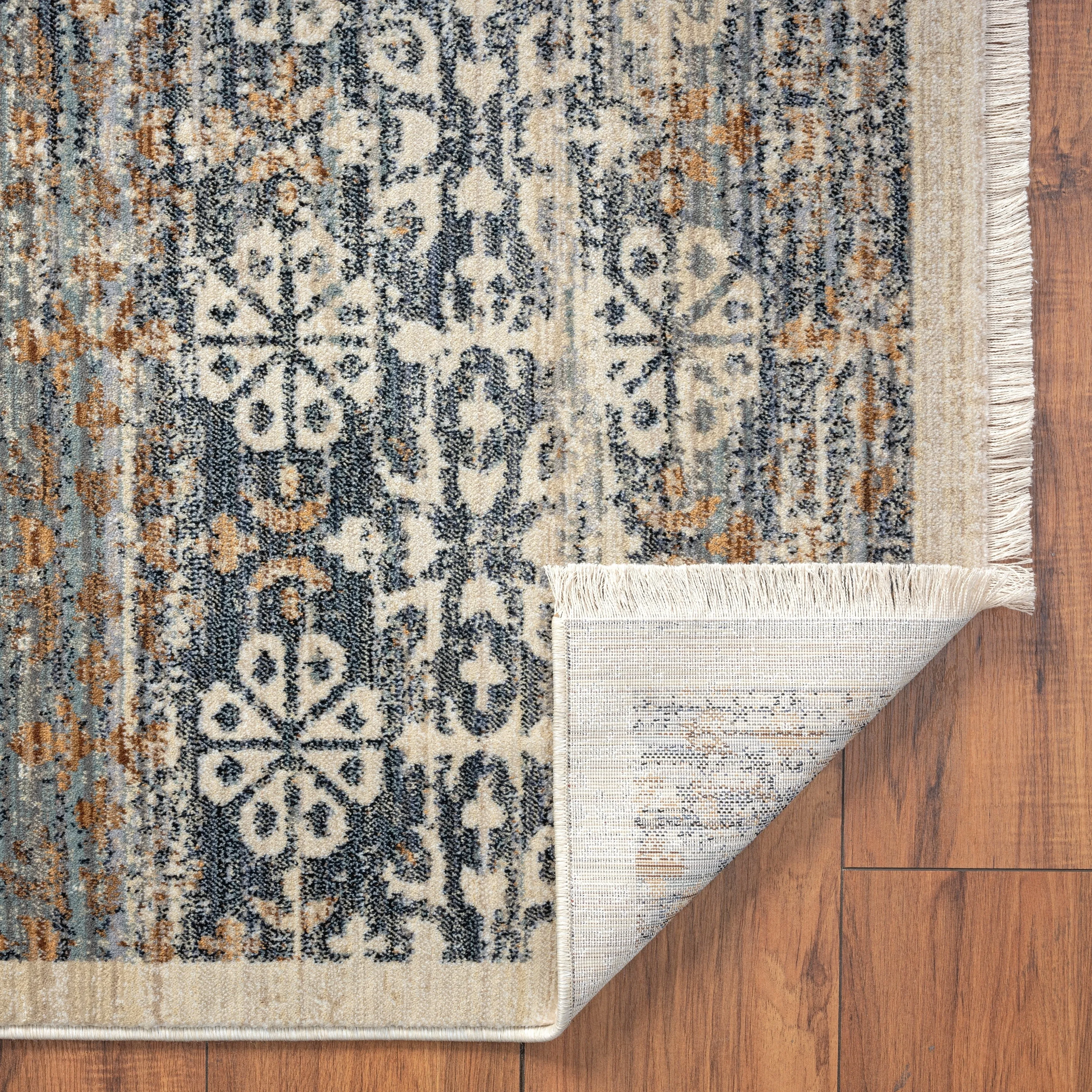 Aurora Transitional Bordered Performance Area Rug