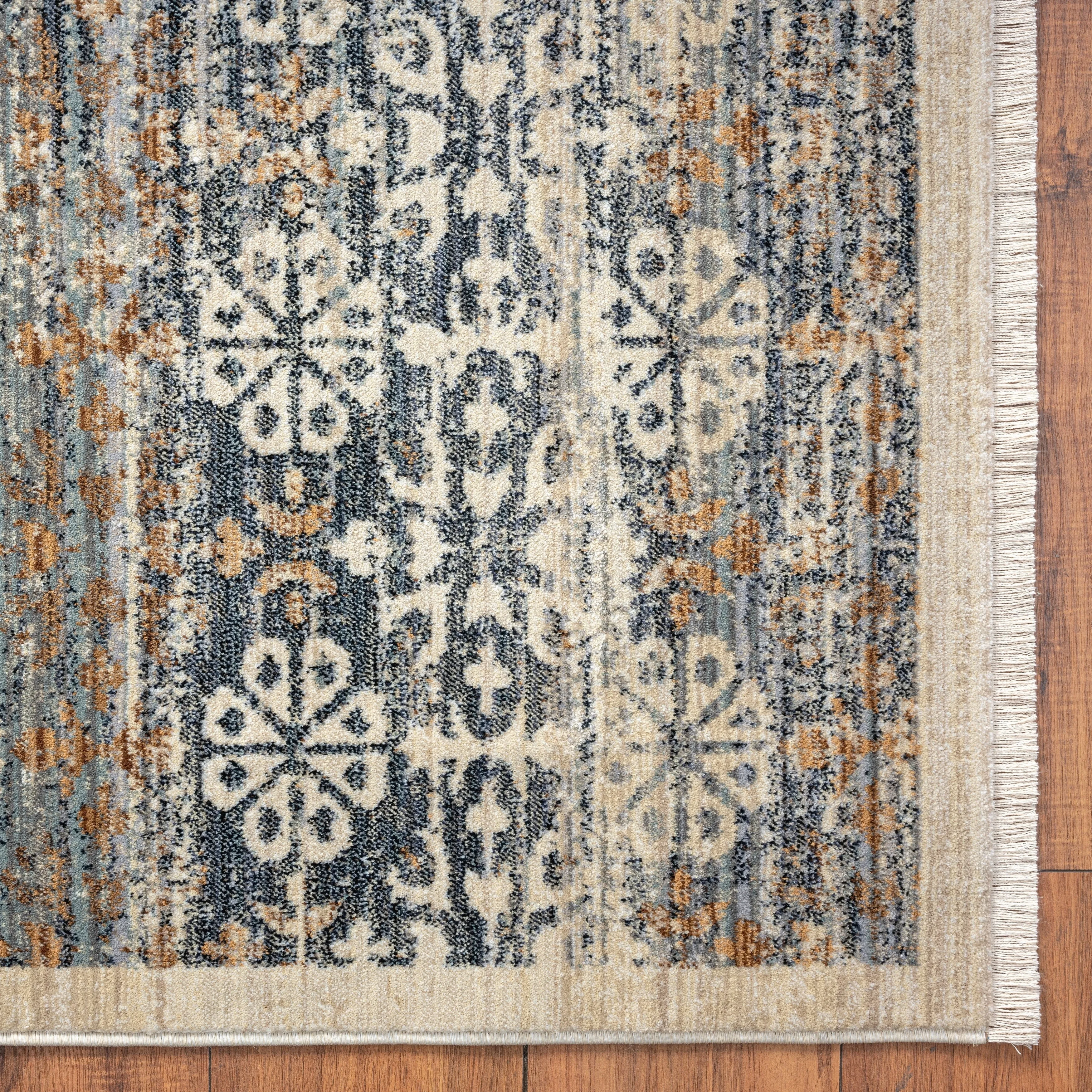 Aurora Transitional Bordered Performance Area Rug