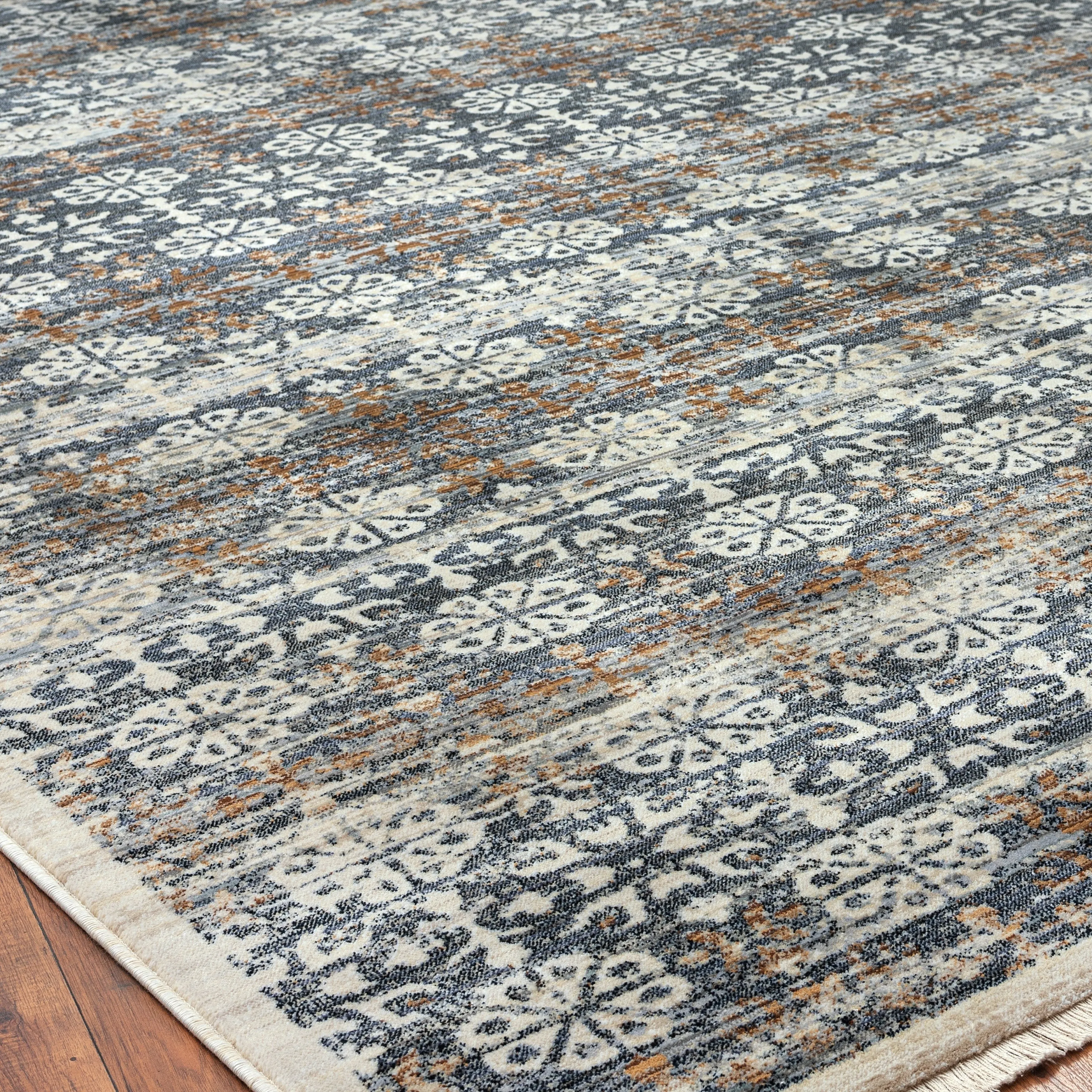 Aurora Transitional Bordered Performance Area Rug