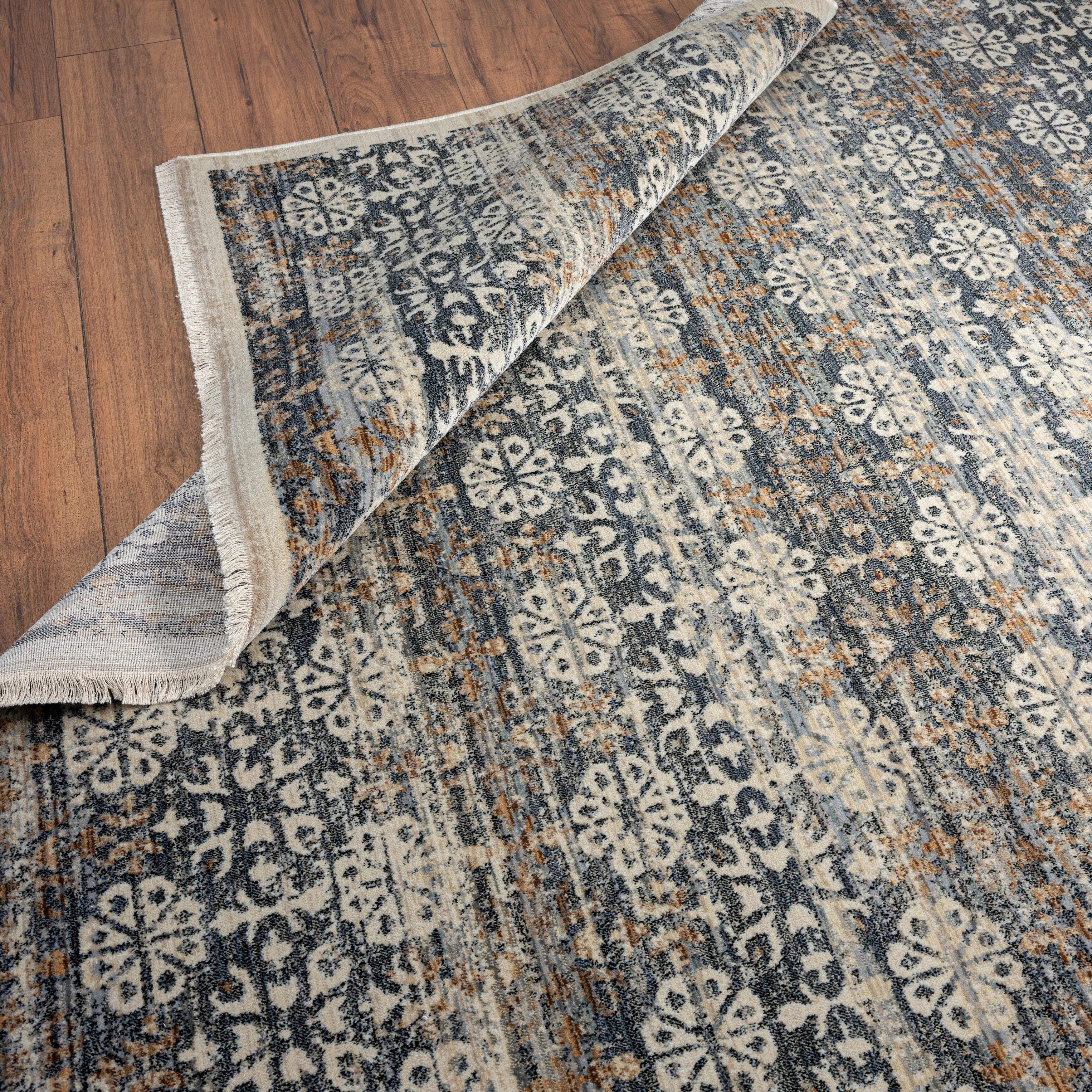 Aurora Transitional Bordered Performance Area Rug