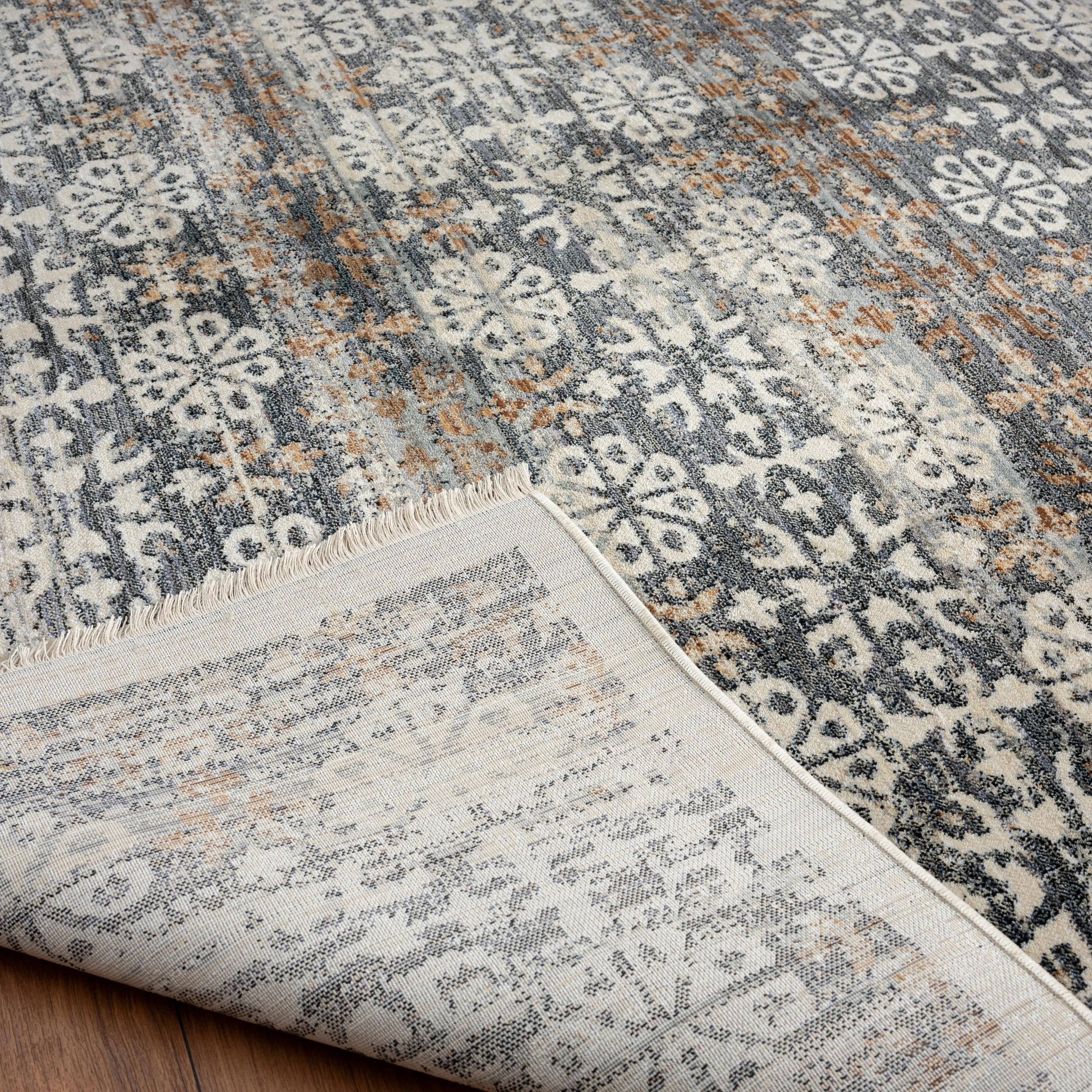 Aurora Transitional Bordered Performance Area Rug