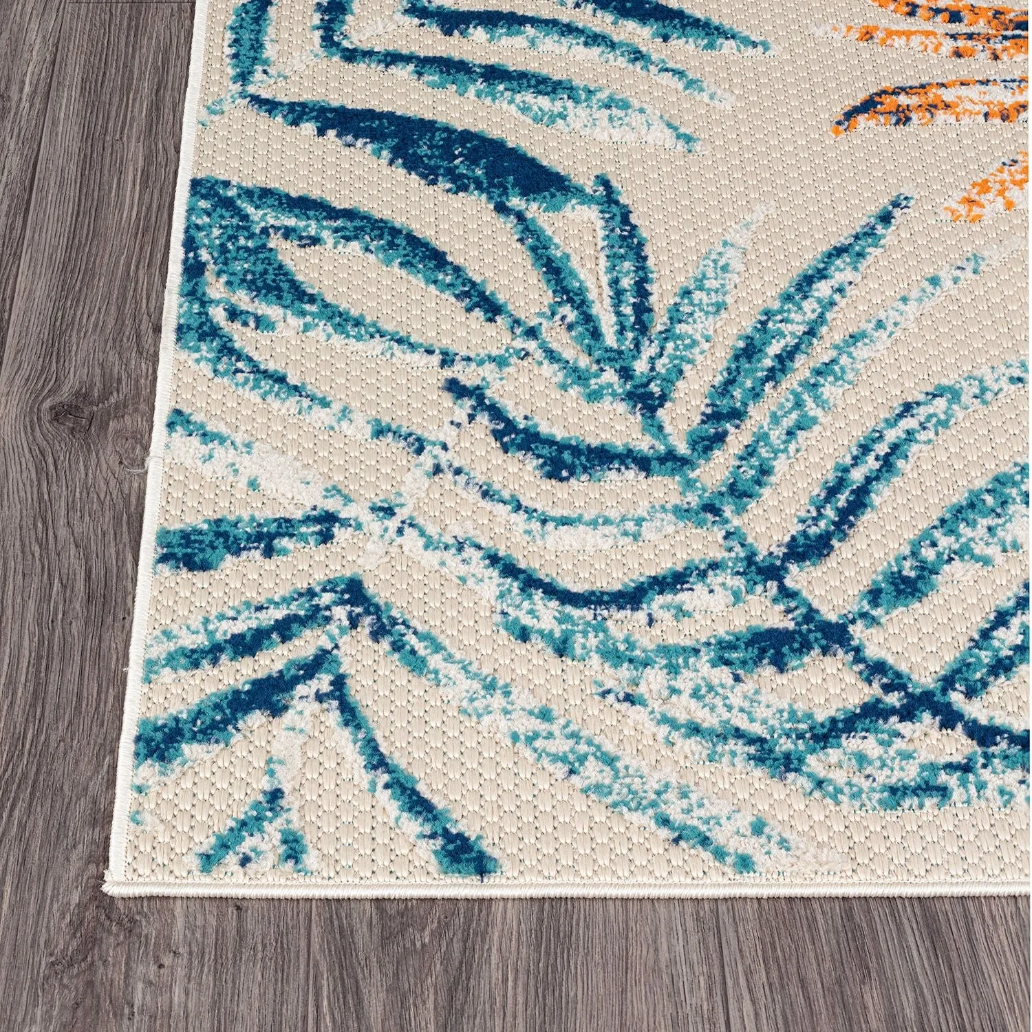 Bahama Palm Frond Floral Indoor/Outdoor Area Rug