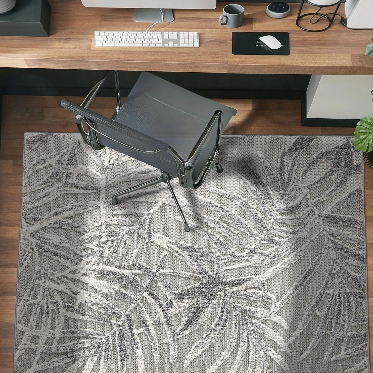 Bahama Palm Frond Floral Indoor/Outdoor Area Rug