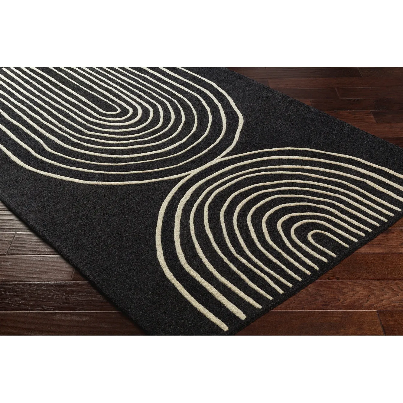 Banastre Handmade Arched Stripes Wool Area Rug