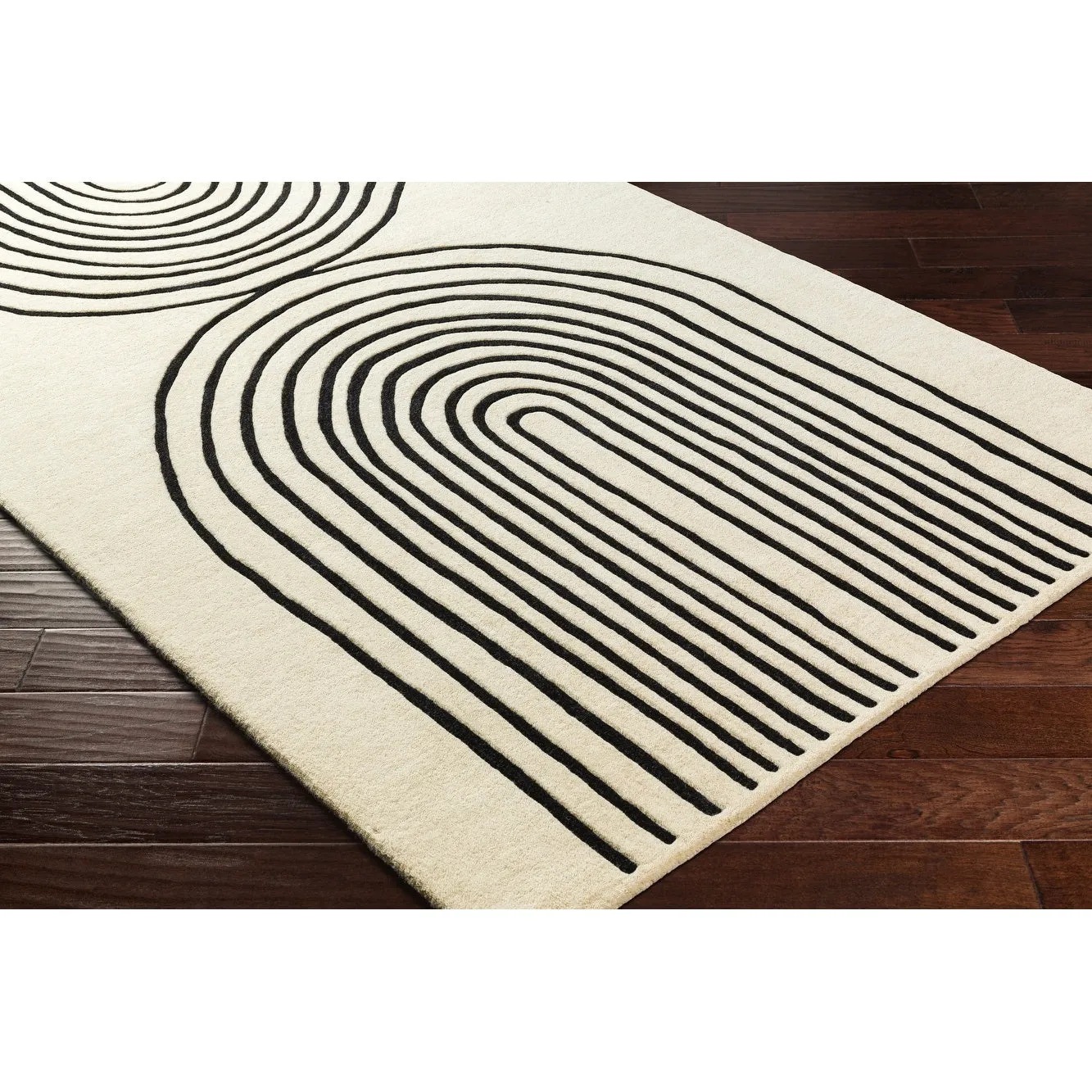 Banastre Handmade Arched Stripes Wool Area Rug
