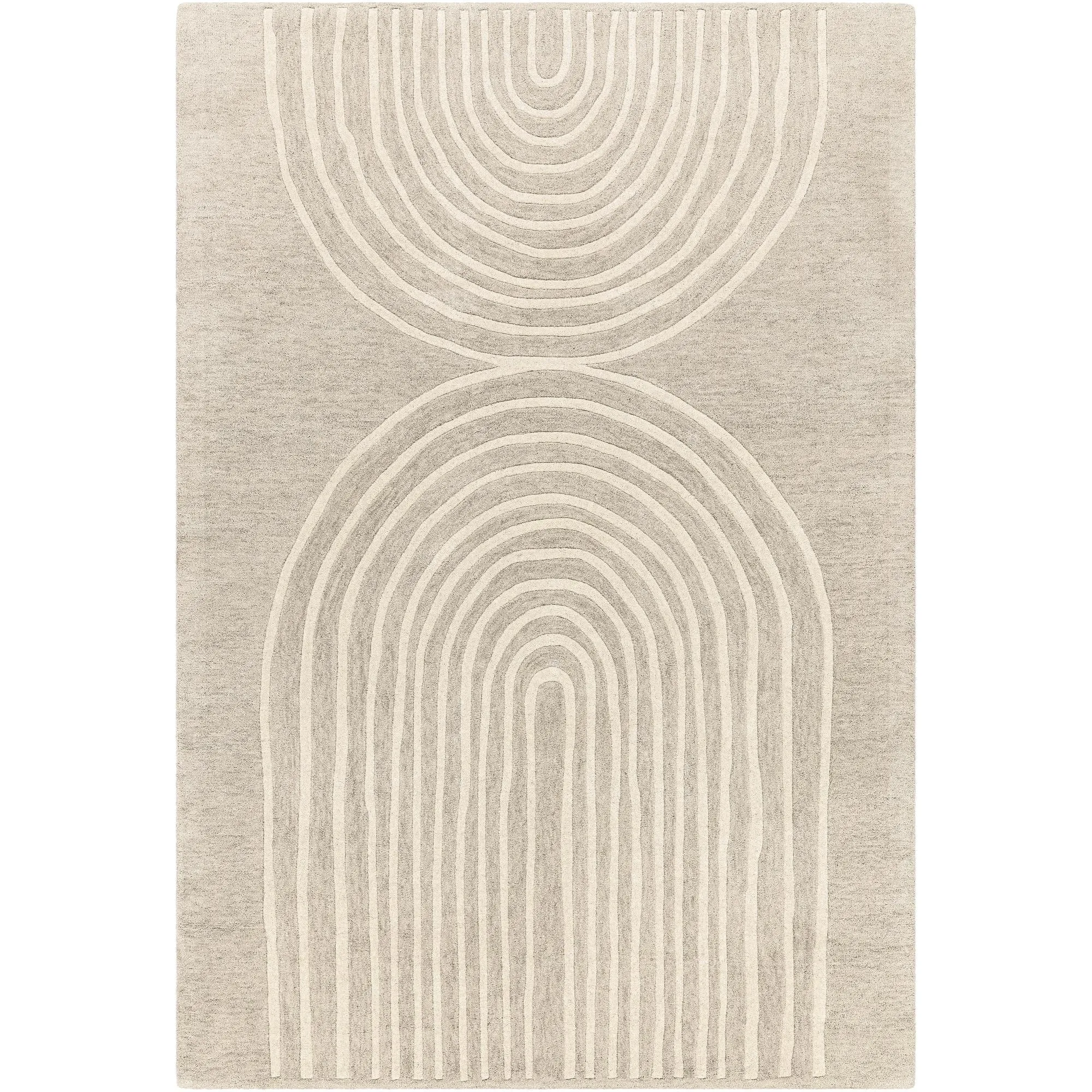 Banastre Handmade Arched Stripes Wool Area Rug