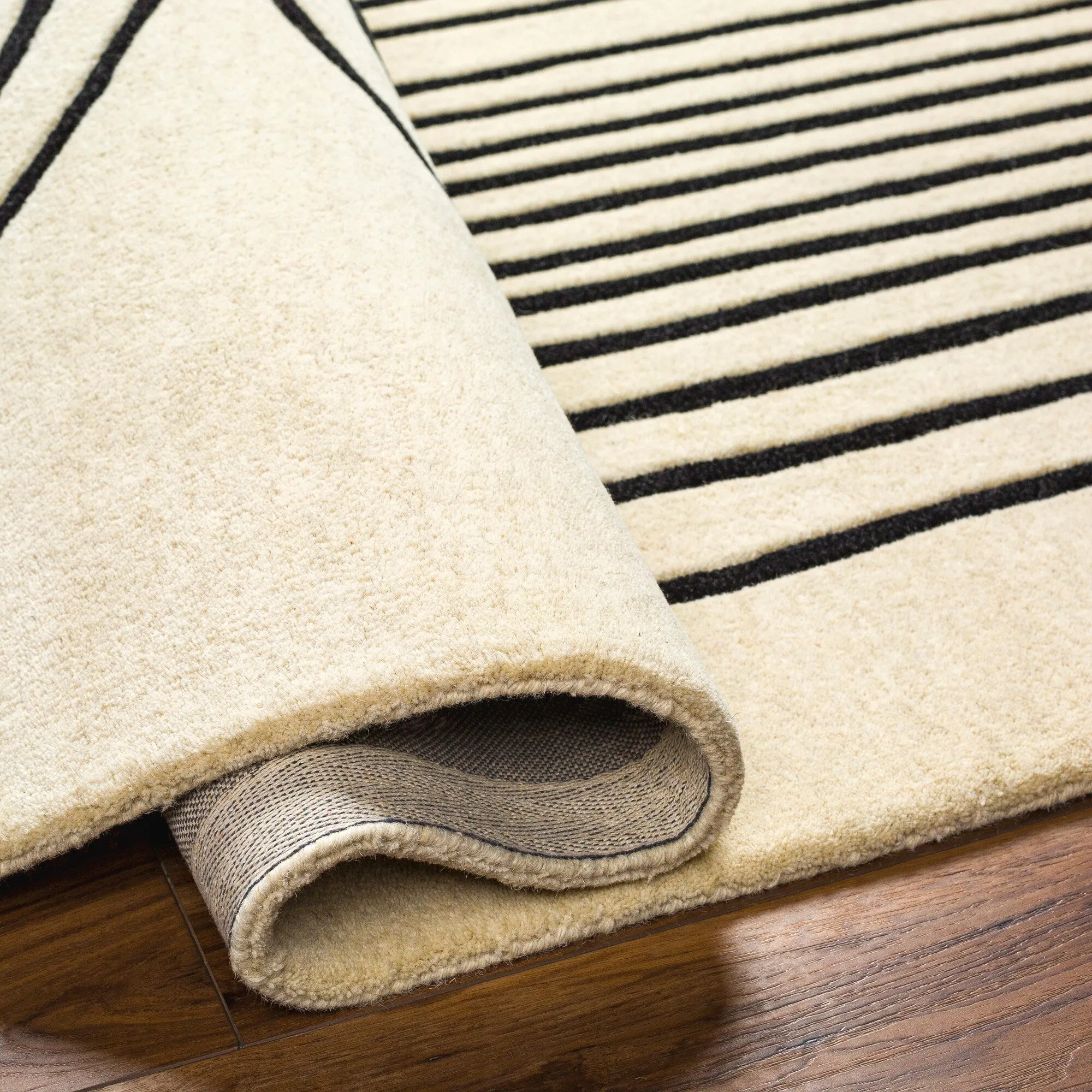 Banastre Handmade Arched Stripes Wool Area Rug