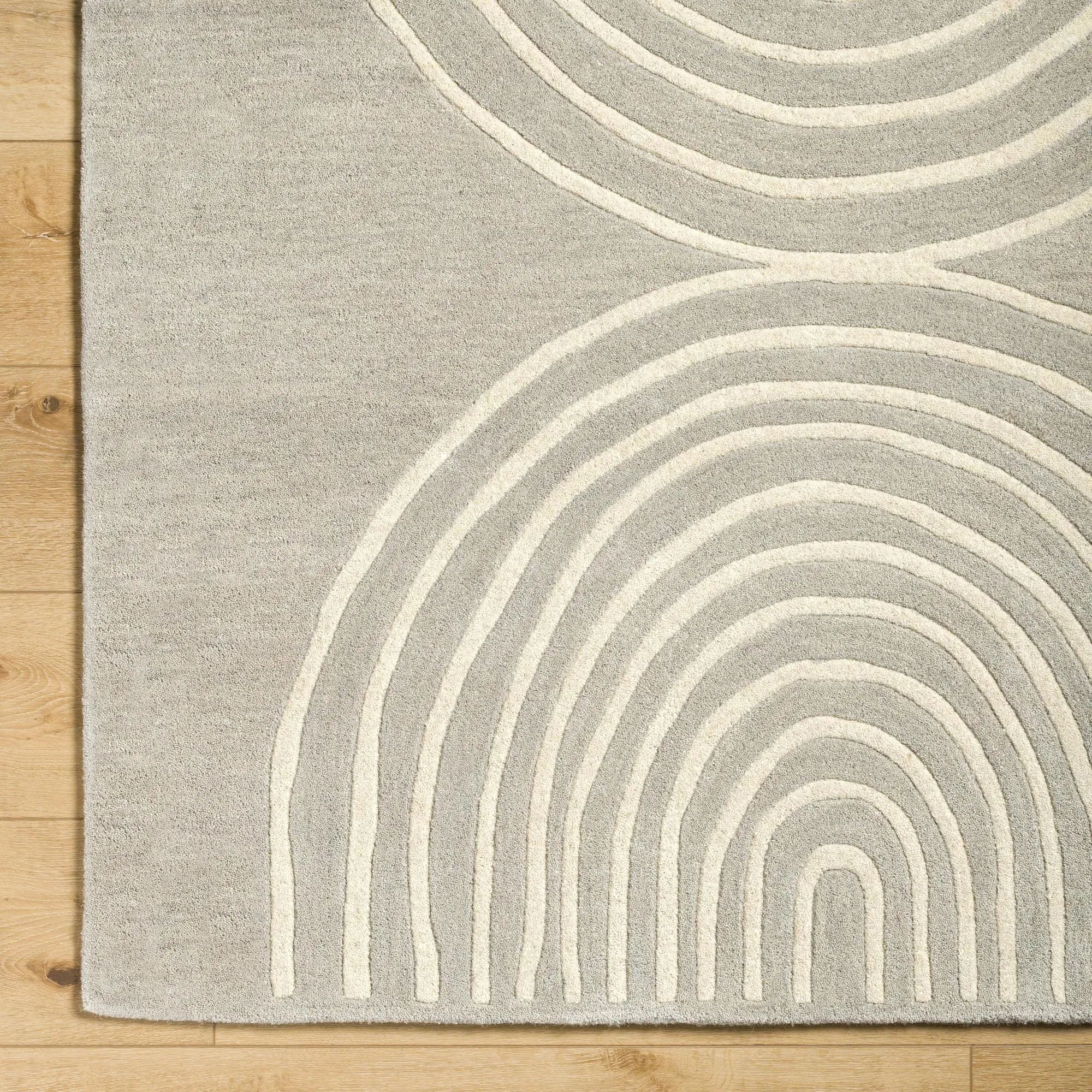 Banastre Handmade Arched Stripes Wool Area Rug
