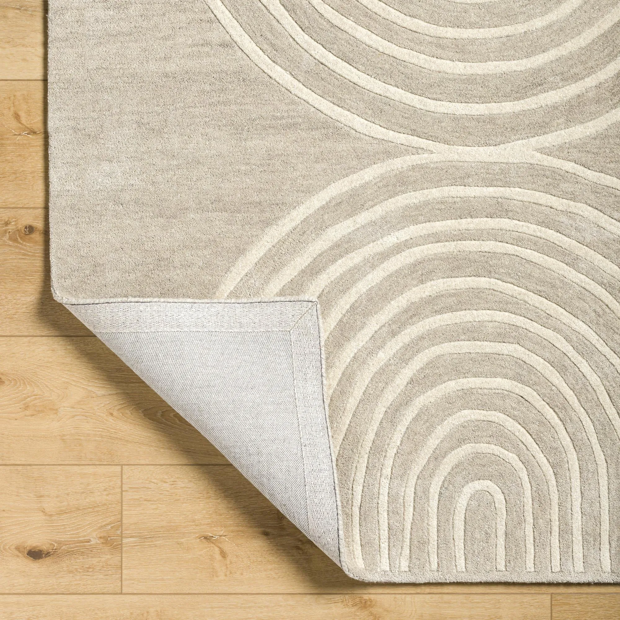 Banastre Handmade Arched Stripes Wool Area Rug