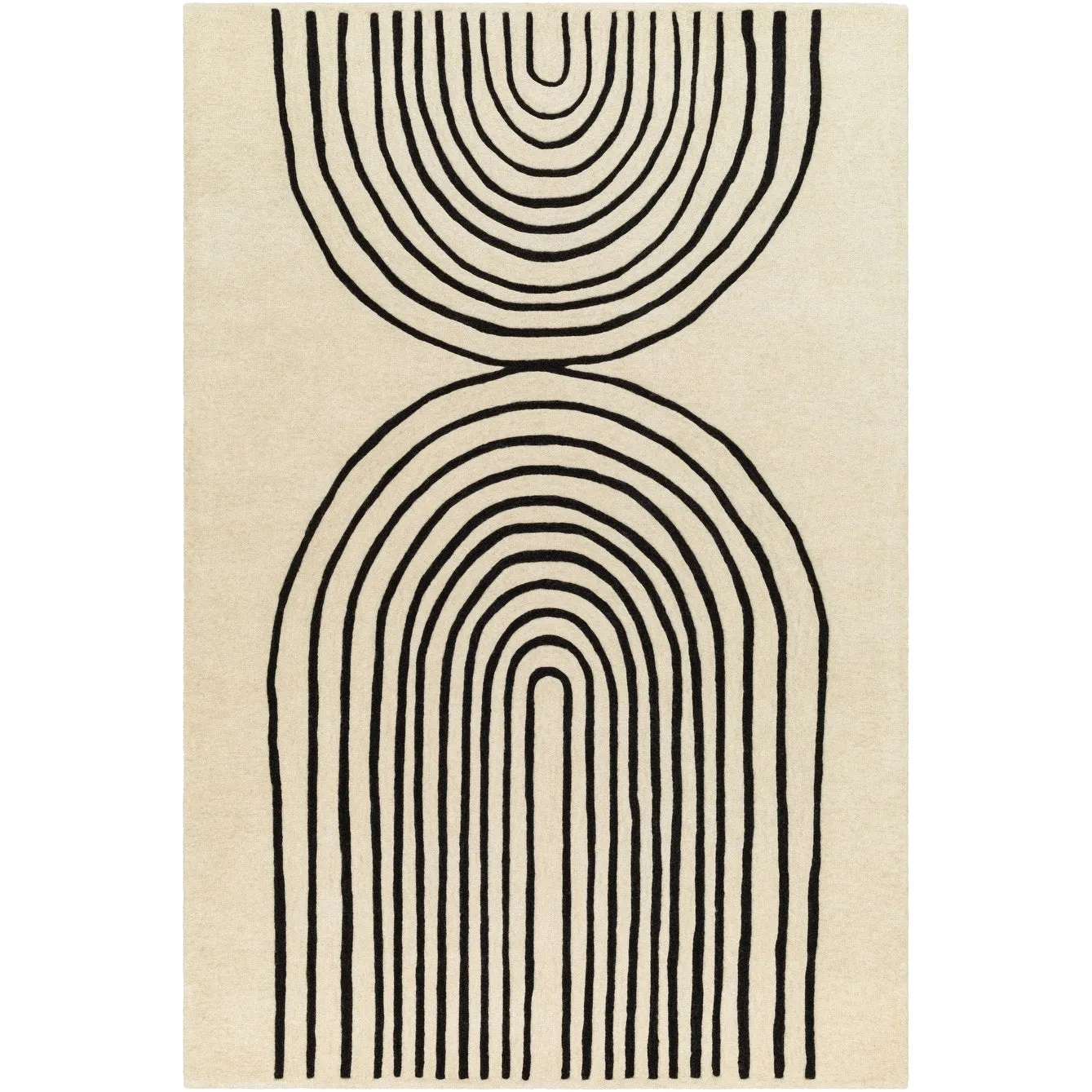 Banastre Handmade Arched Stripes Wool Area Rug
