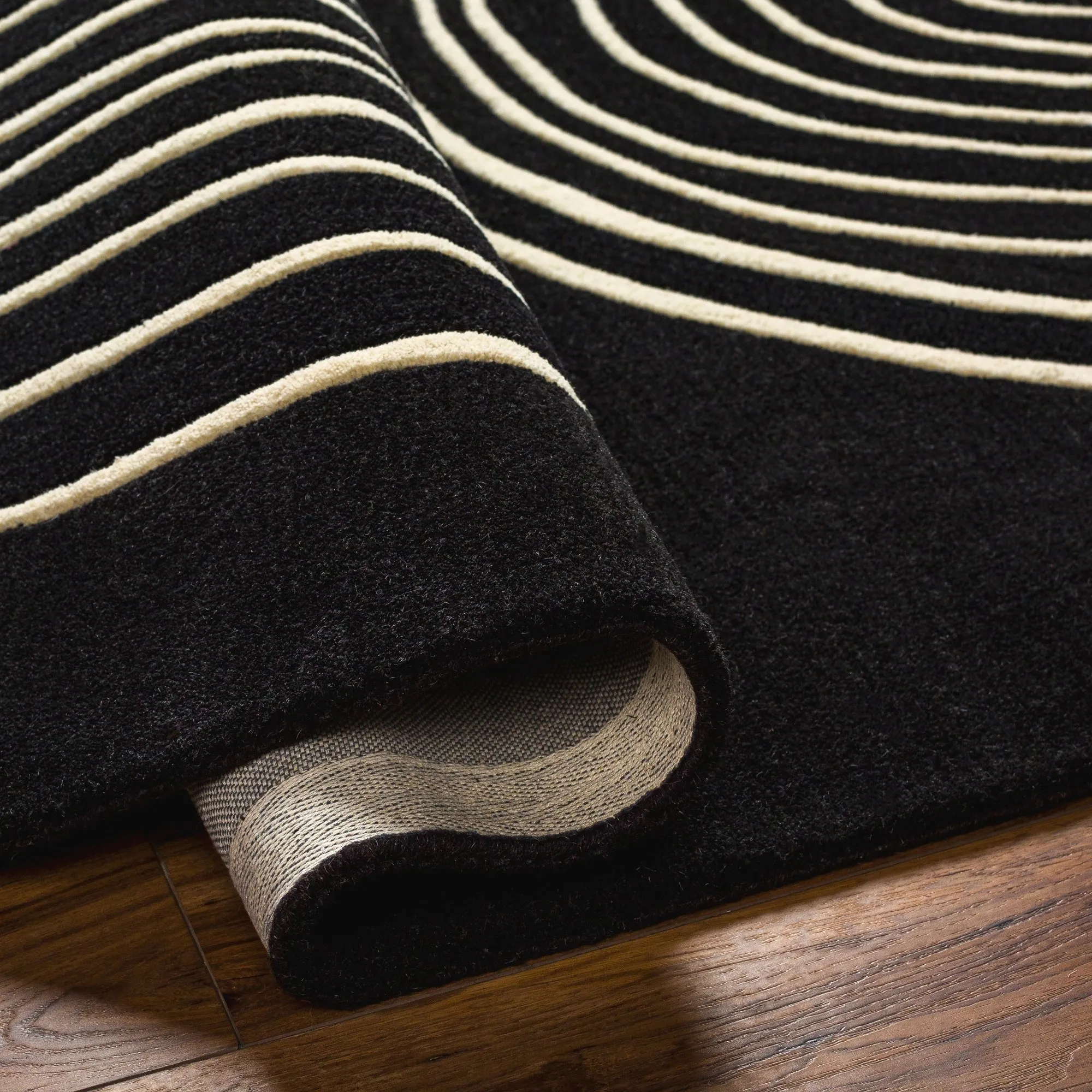 Banastre Handmade Arched Stripes Wool Area Rug