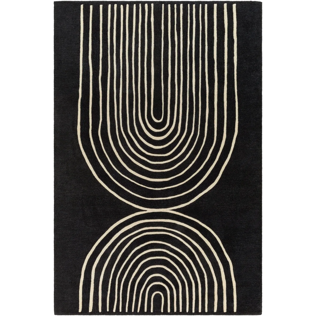 Banastre Handmade Arched Stripes Wool Area Rug