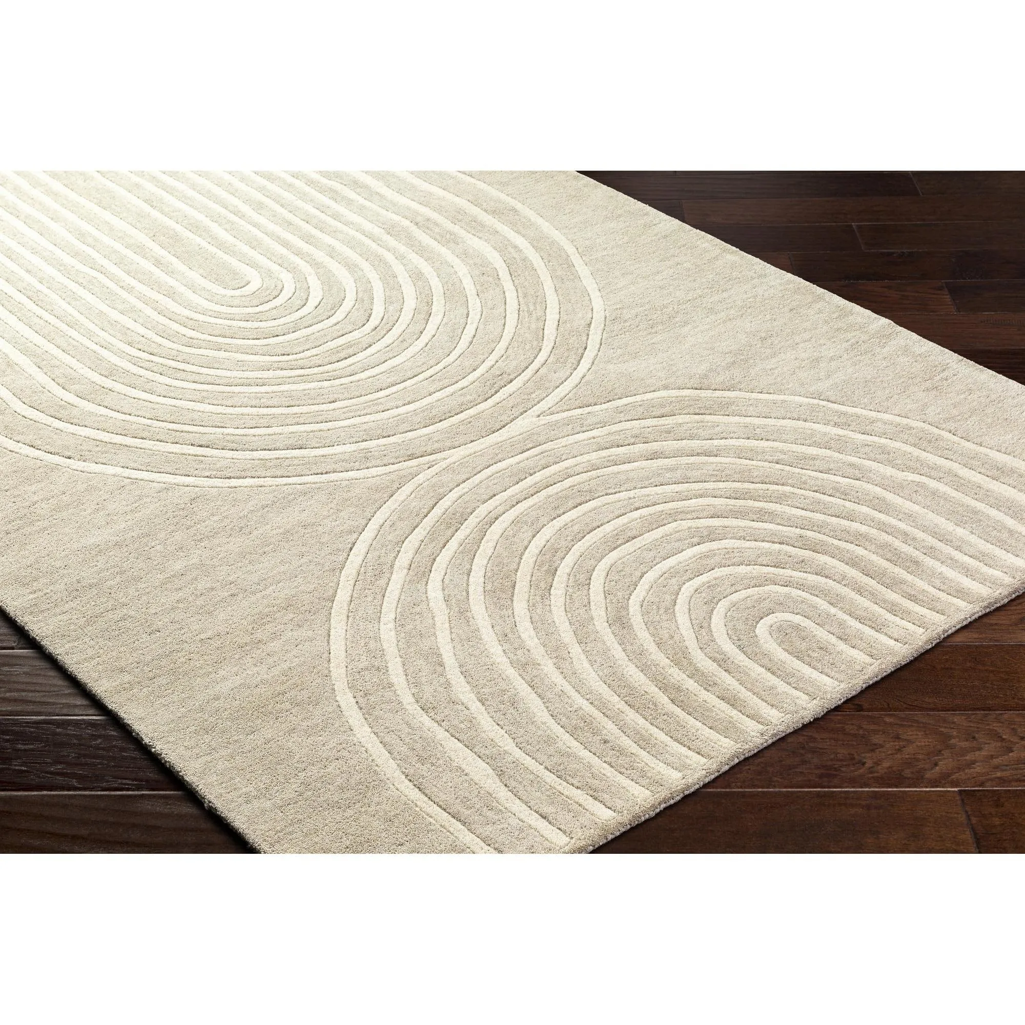 Banastre Handmade Arched Stripes Wool Area Rug