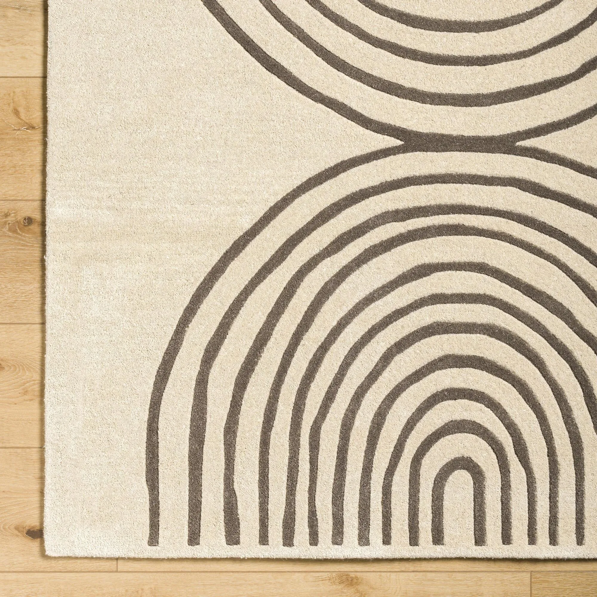 Banastre Handmade Arched Stripes Wool Area Rug