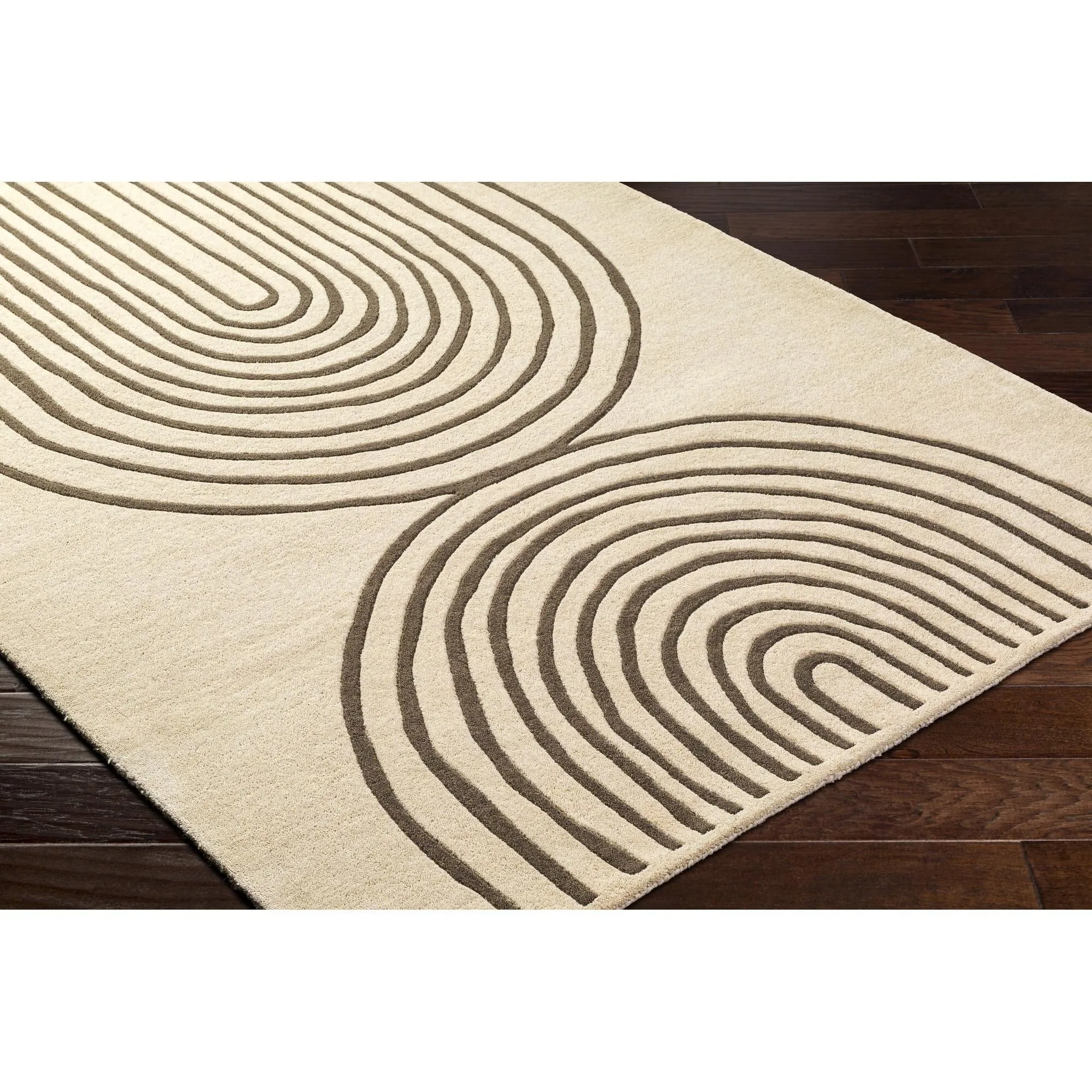 Banastre Handmade Arched Stripes Wool Area Rug