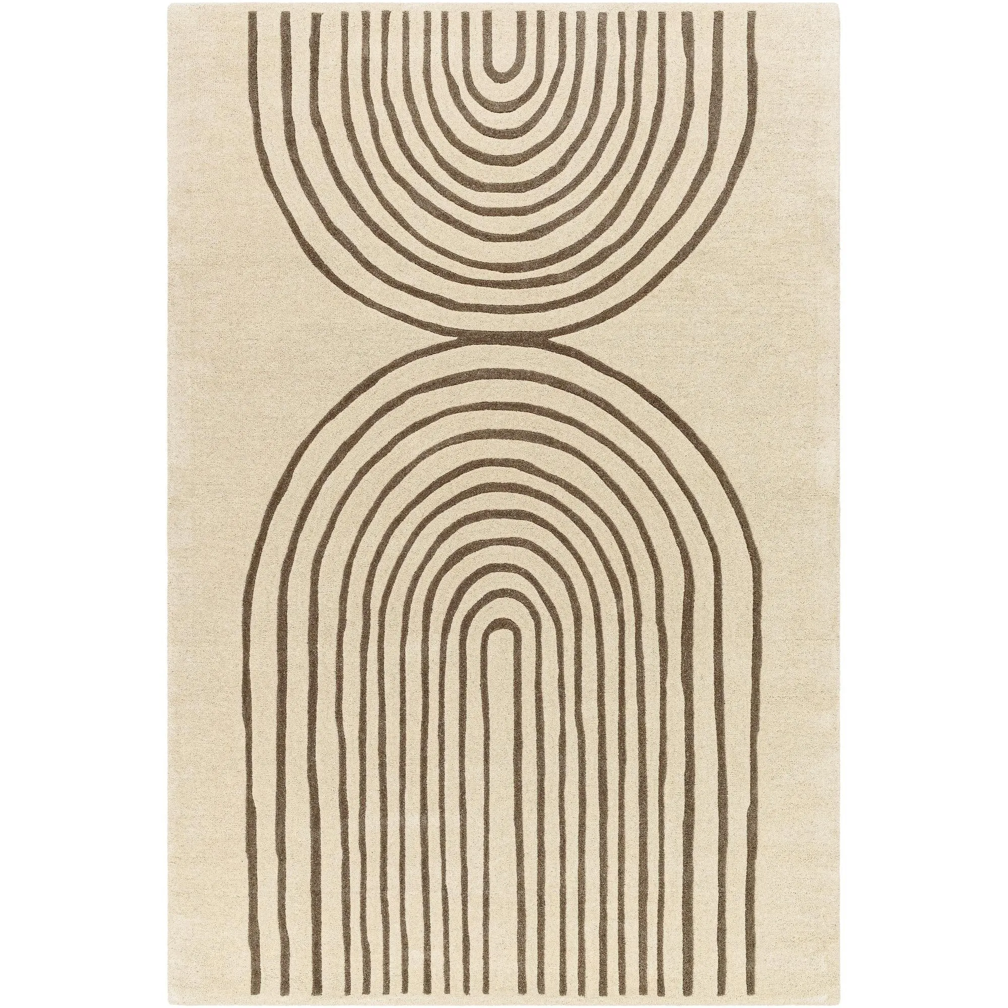 Banastre Handmade Arched Stripes Wool Area Rug