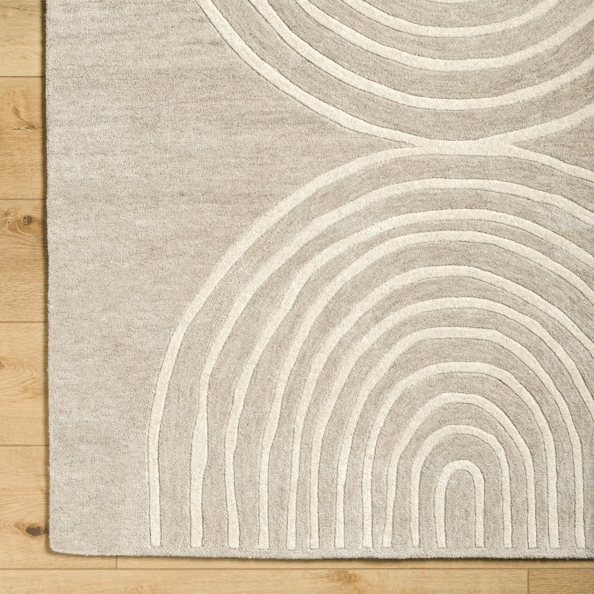 Banastre Handmade Arched Stripes Wool Area Rug