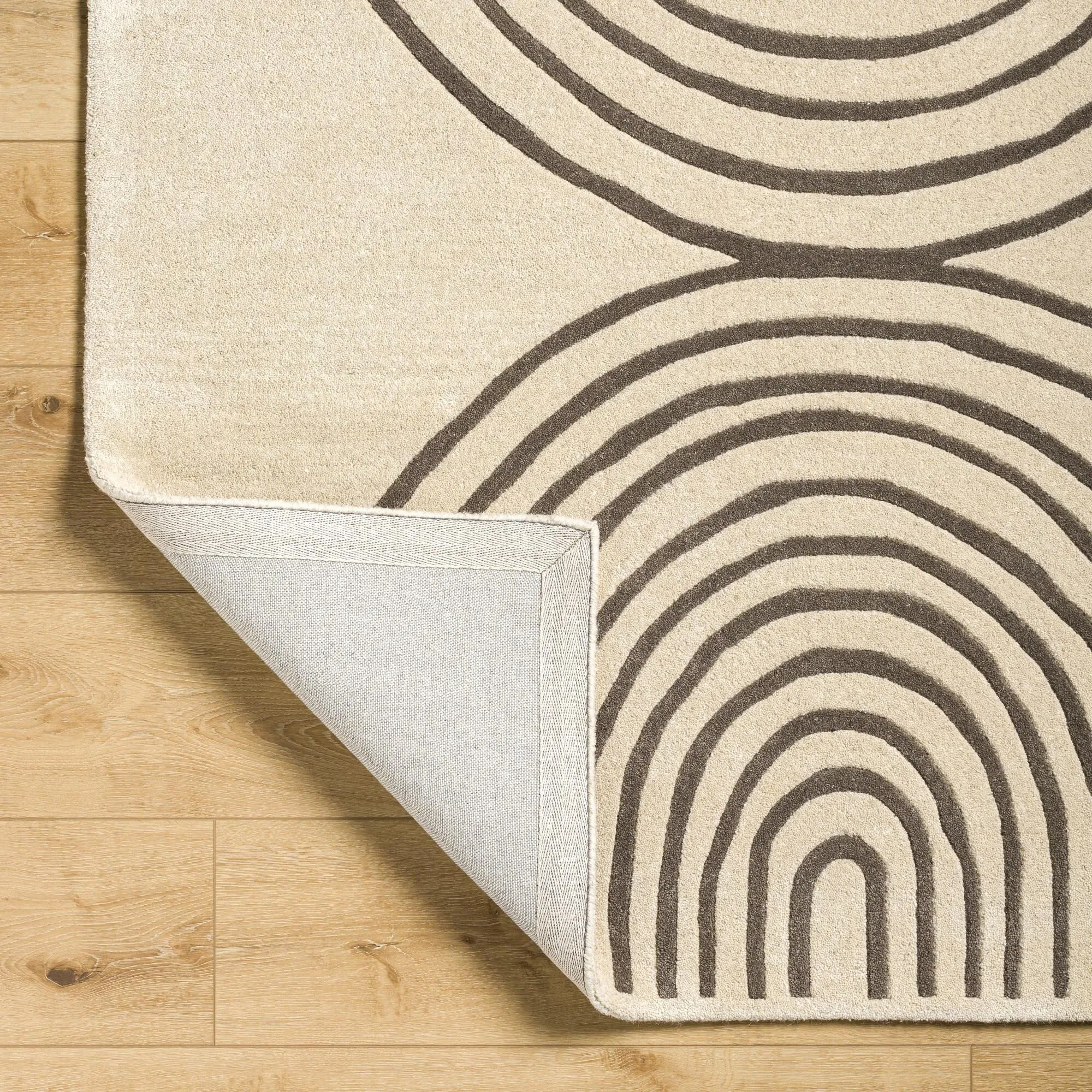 Banastre Handmade Arched Stripes Wool Area Rug