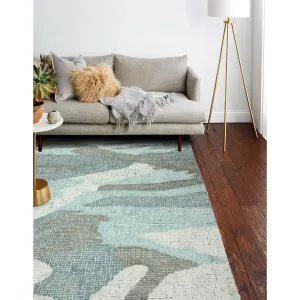 Bashian Laban Aqua Contemporary Area Rug