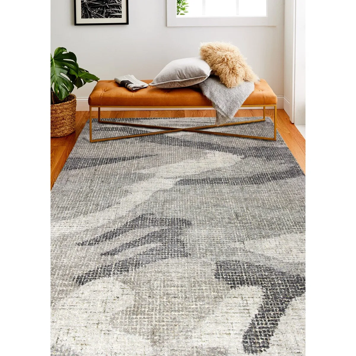 Bashian Laban Aqua Contemporary Area Rug