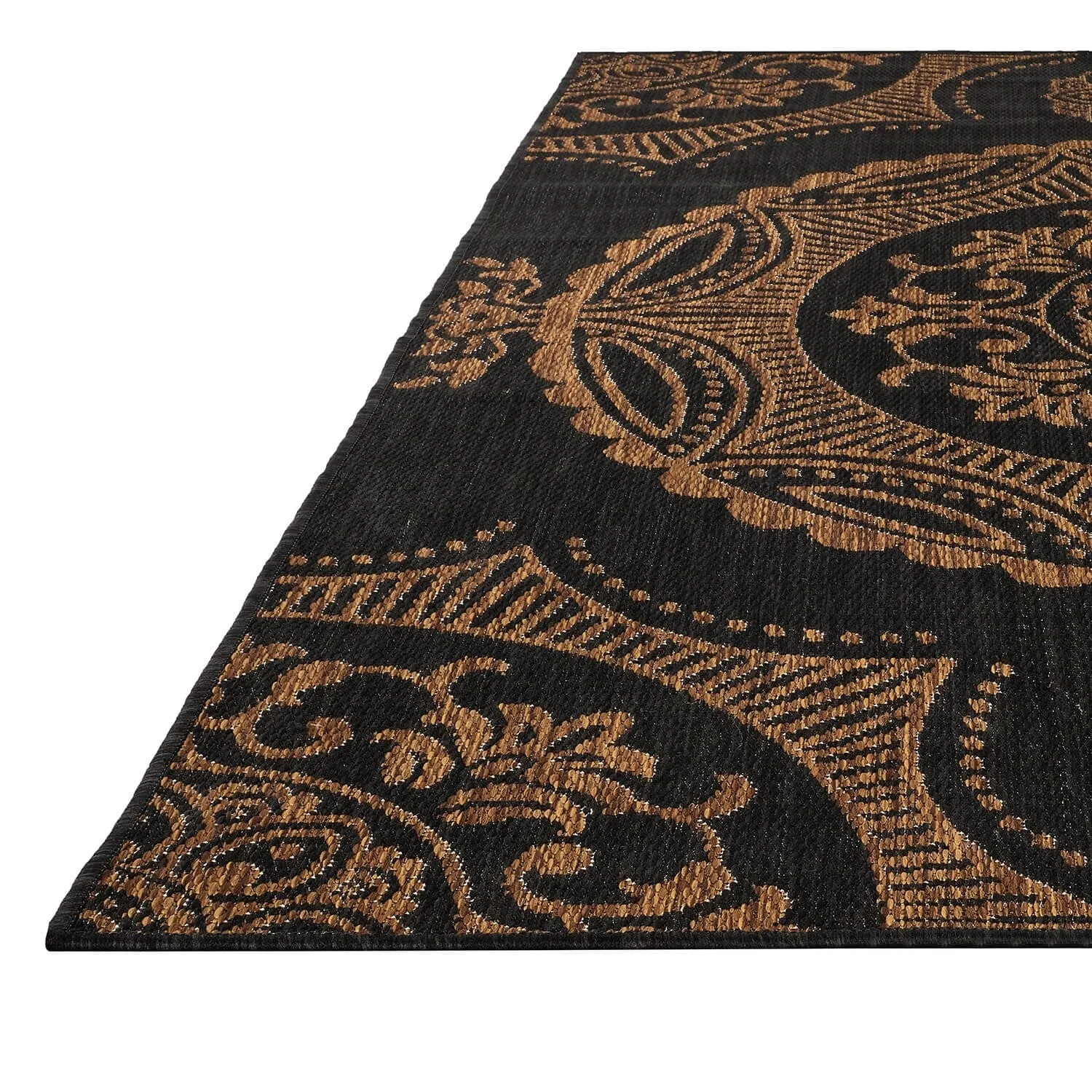 Beverly Rug Blue Medallion Indoor Outdoor Rug. Outside Carpet for Patio. Deck. Porch