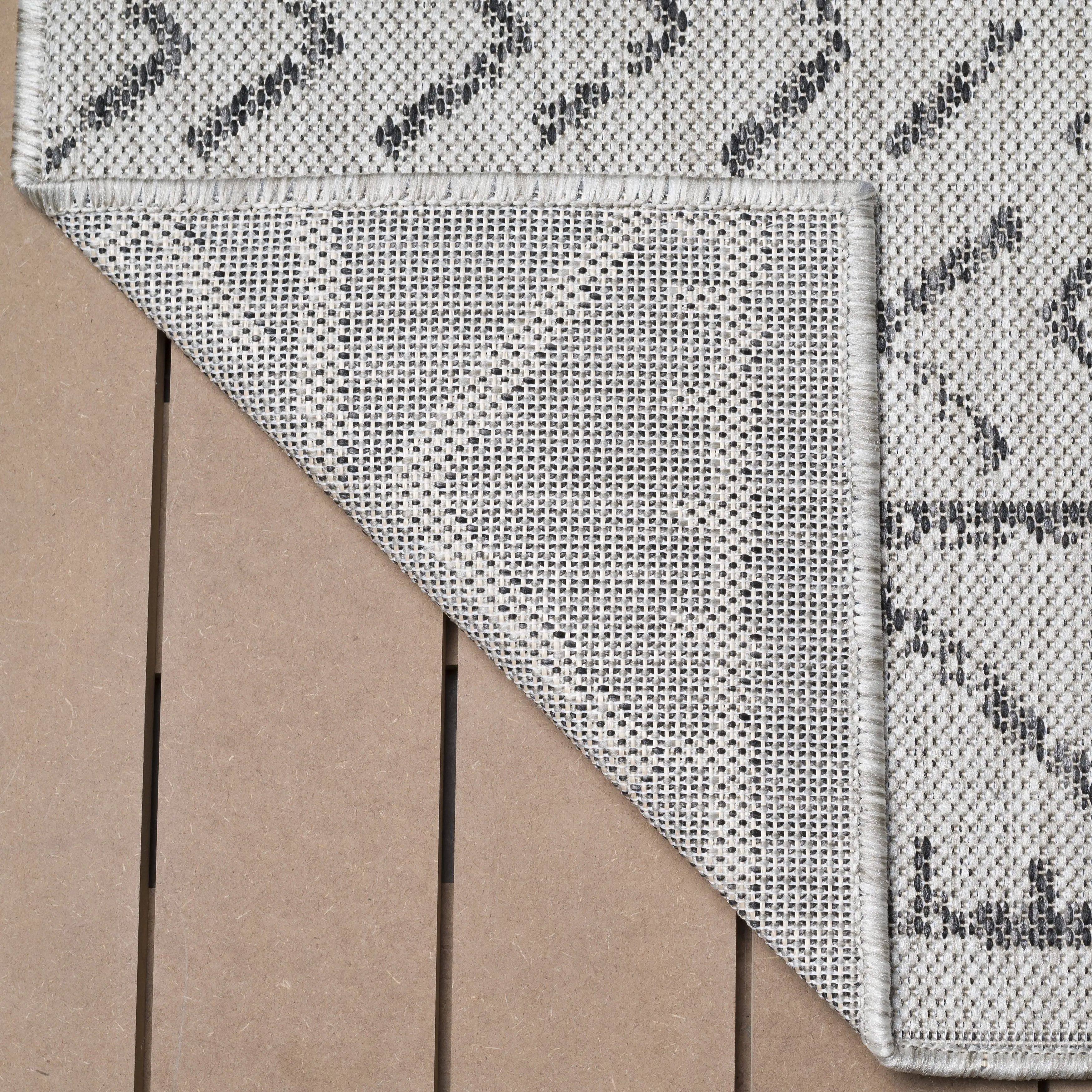 Beverly Rug Dark Grey Trellis Indoor Outdoor Rug. Outside Carpet for Patio. Deck. Porch