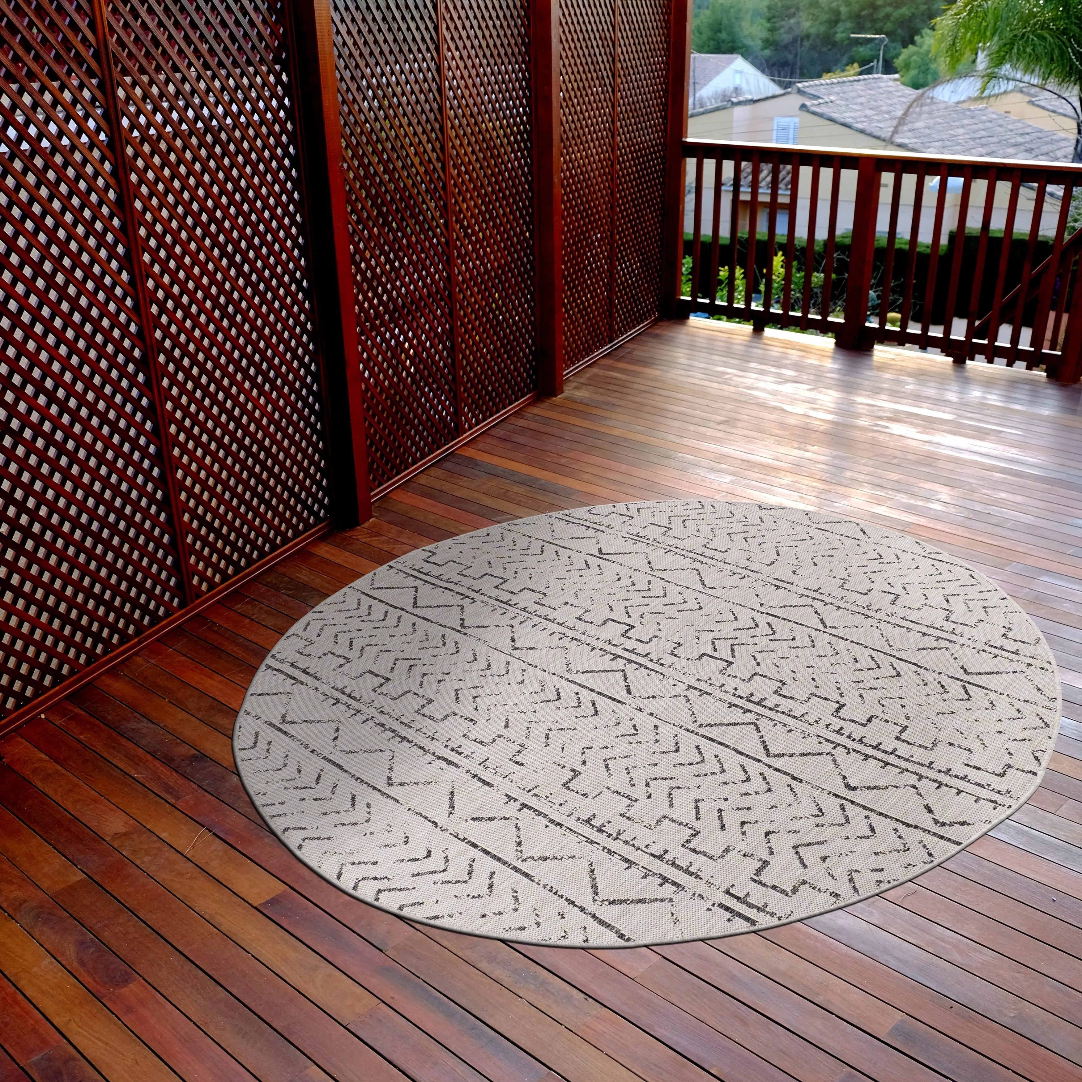 Beverly Rug Dark Grey Trellis Indoor Outdoor Rug. Outside Carpet for Patio. Deck. Porch