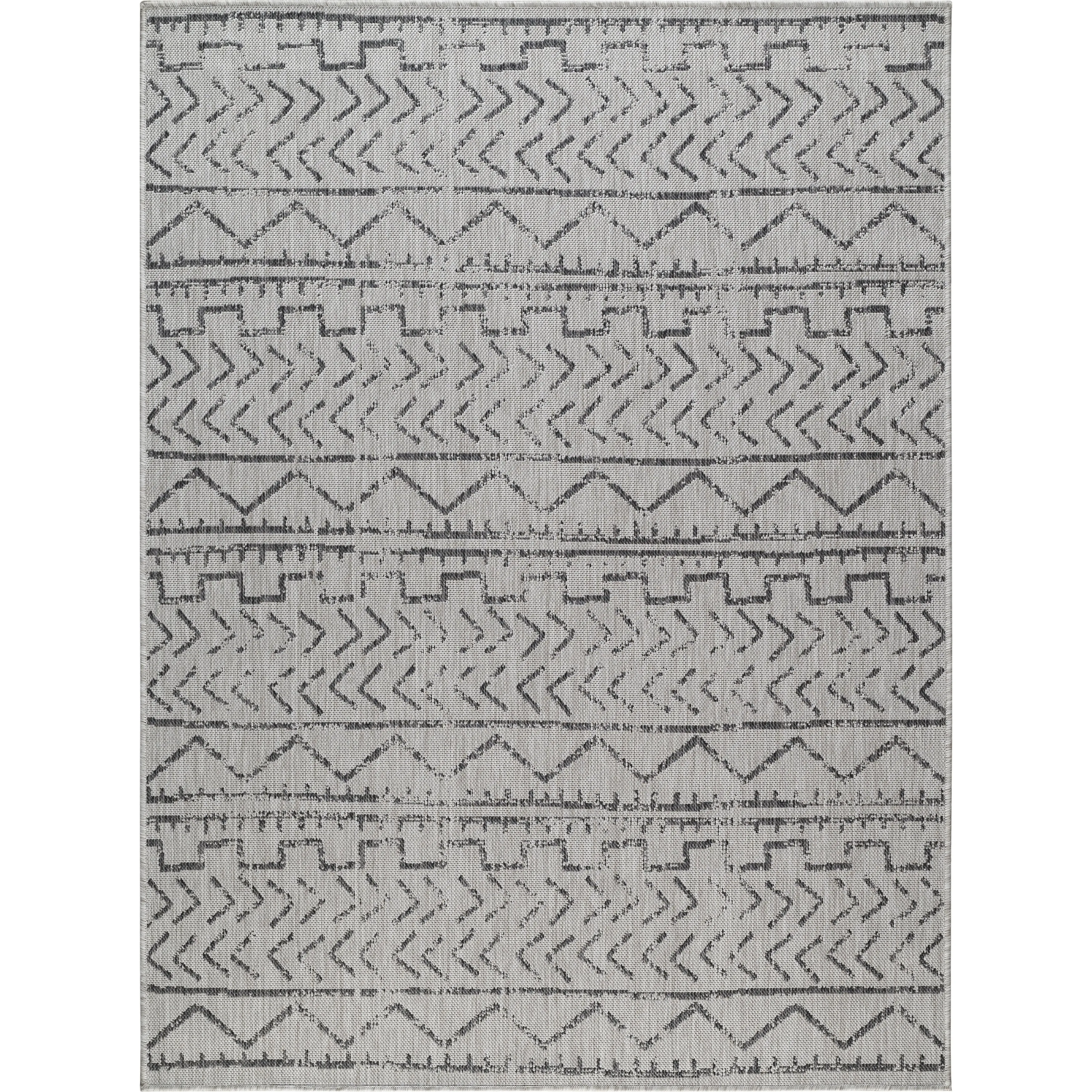 Beverly Rug Dark Grey Trellis Indoor Outdoor Rug. Outside Carpet for Patio. Deck. Porch