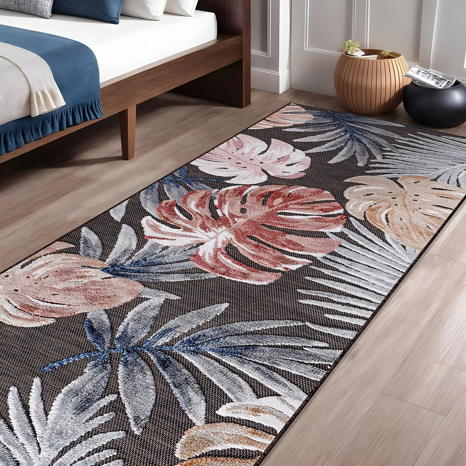 Beverly Rug Equator Leaf Botanical Indoor Outdoor Area Rug