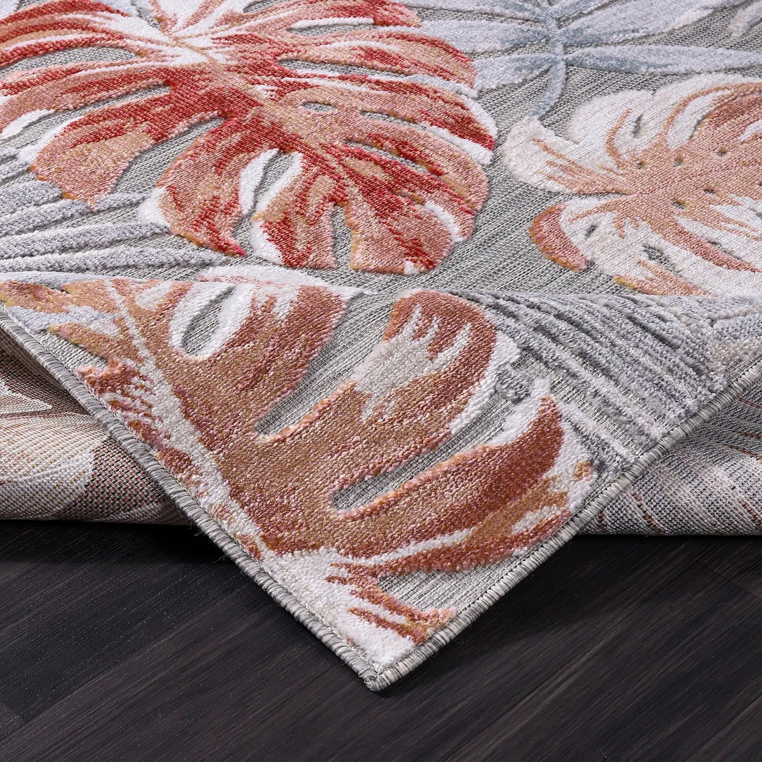Beverly Rug Equator Leaf Botanical Indoor Outdoor Area Rug