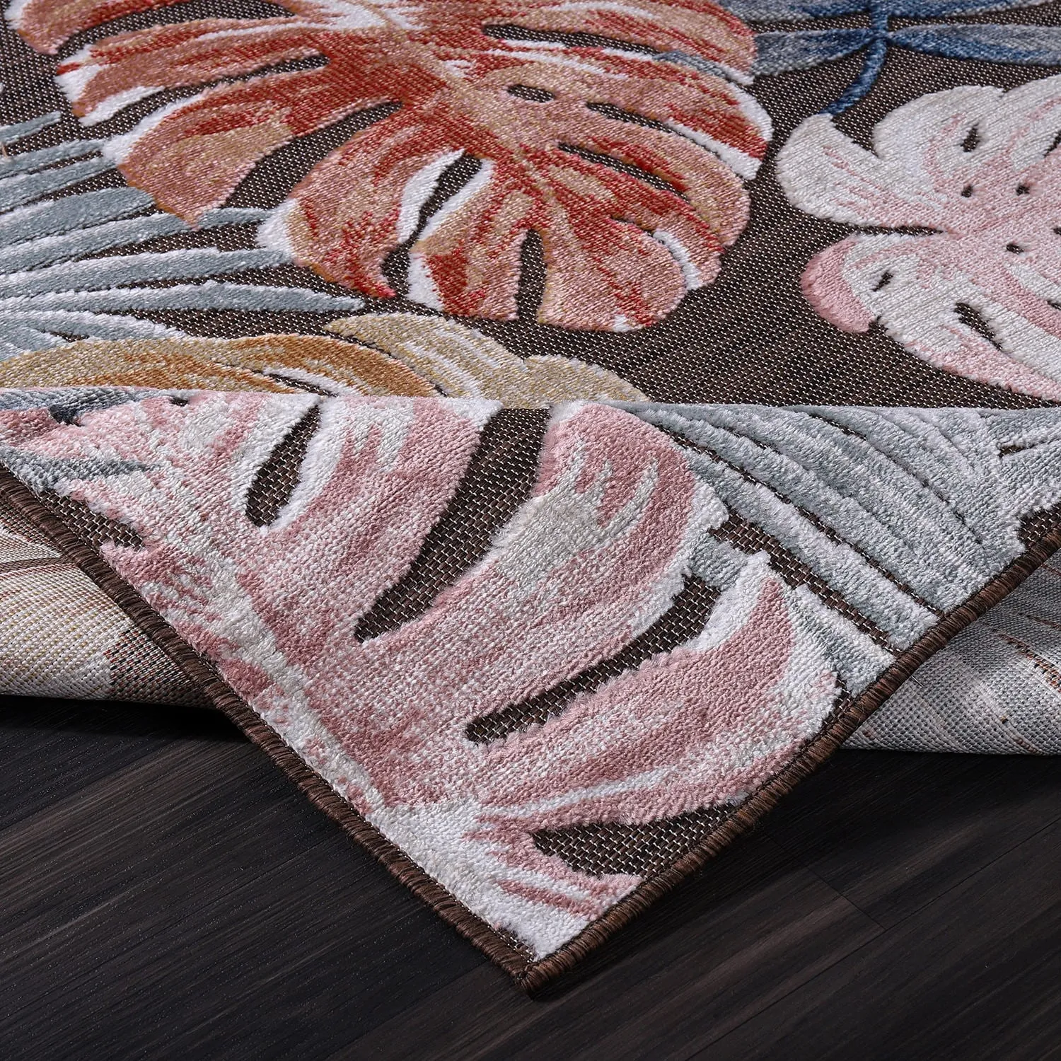 Beverly Rug Equator Leaf Botanical Indoor Outdoor Area Rug