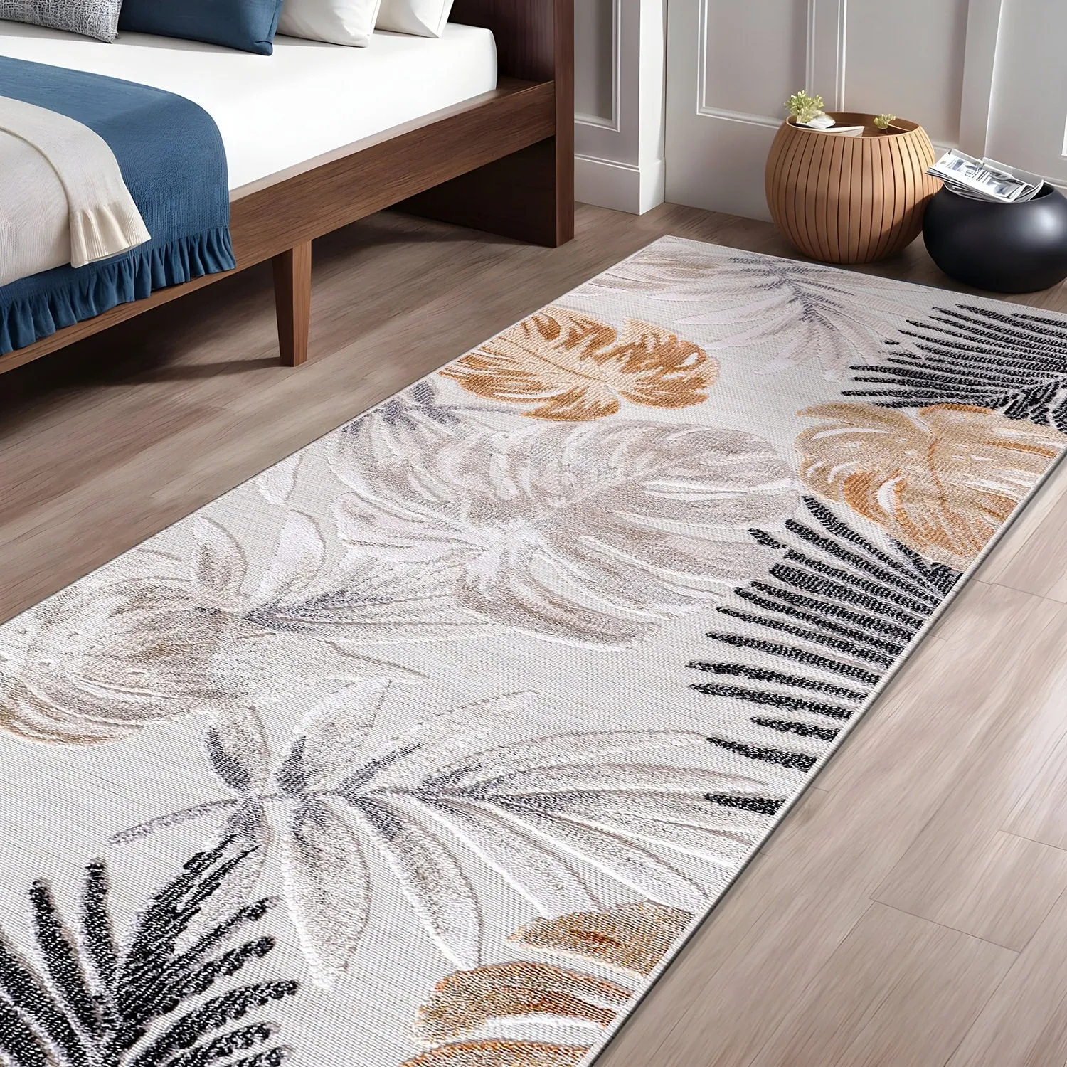 Beverly Rug Equator Leaf Botanical Indoor Outdoor Area Rug