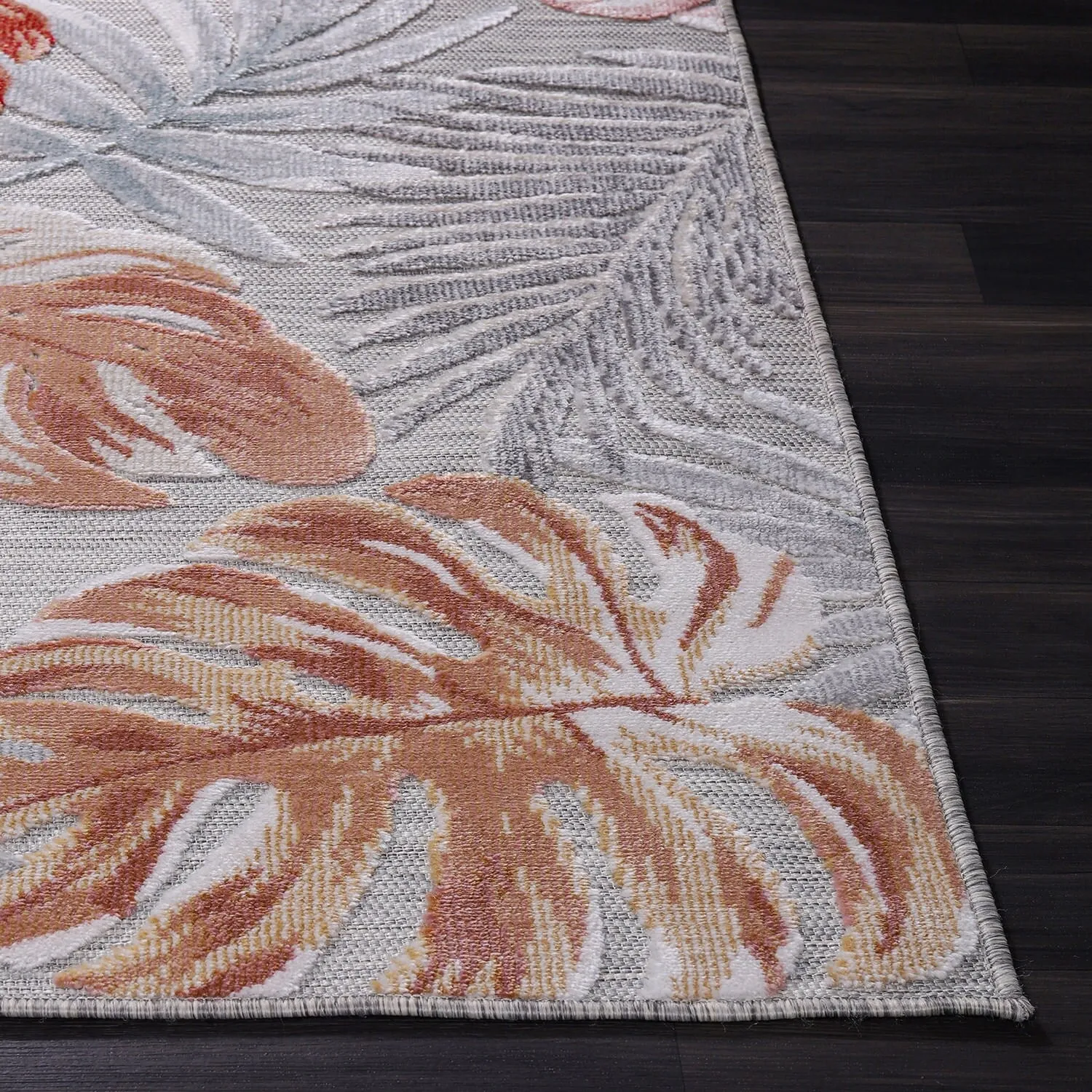 Beverly Rug Equator Leaf Botanical Indoor Outdoor Area Rug