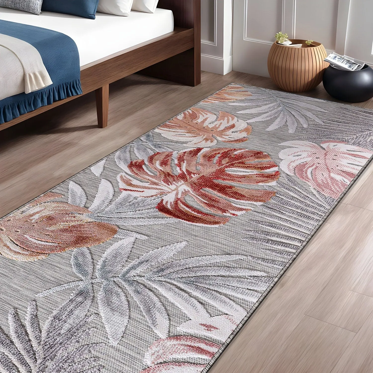 Beverly Rug Equator Leaf Botanical Indoor Outdoor Area Rug
