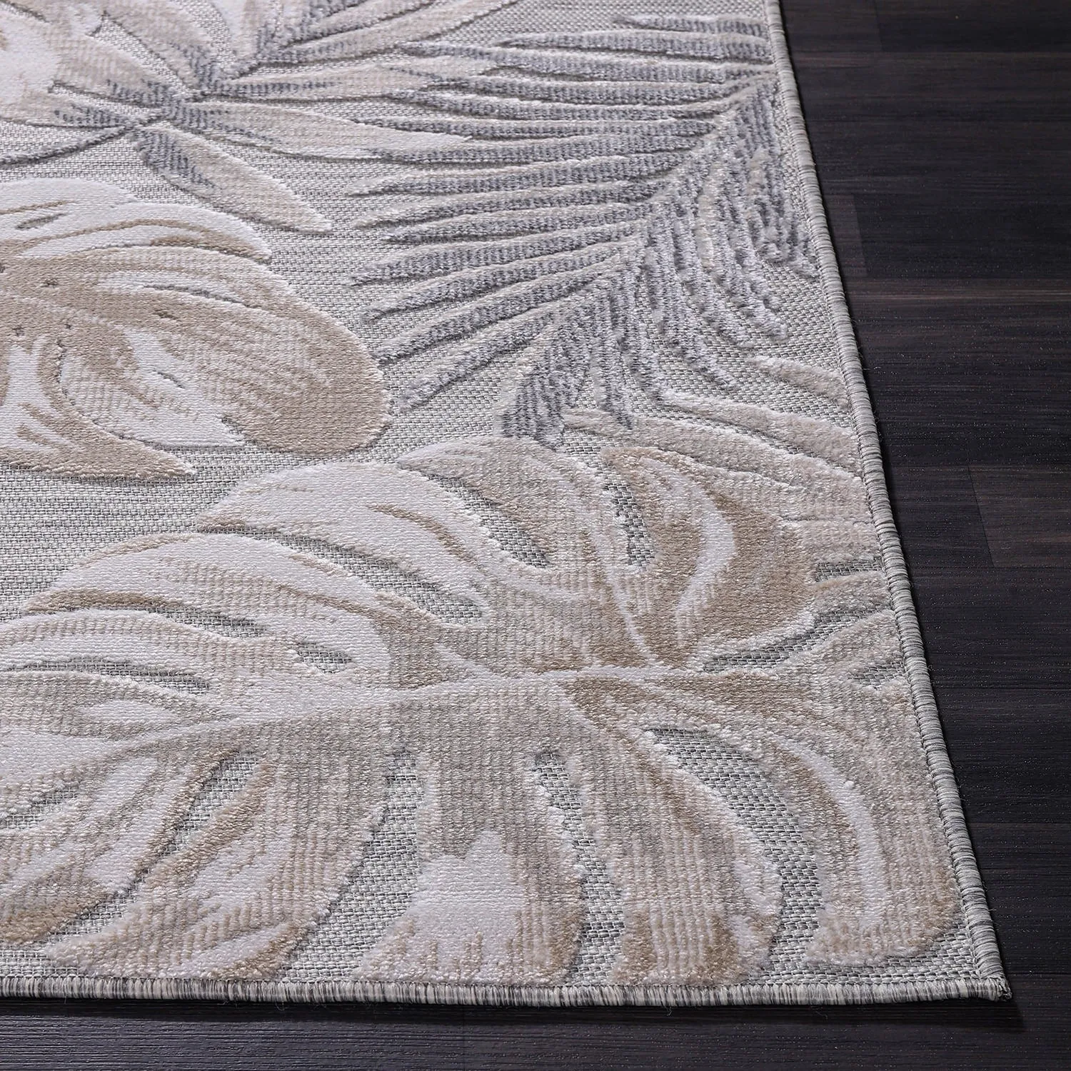 Beverly Rug Equator Leaf Botanical Indoor Outdoor Area Rug