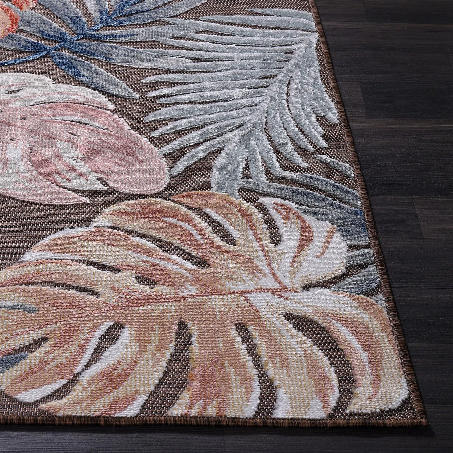 Beverly Rug Equator Leaf Botanical Indoor Outdoor Area Rug