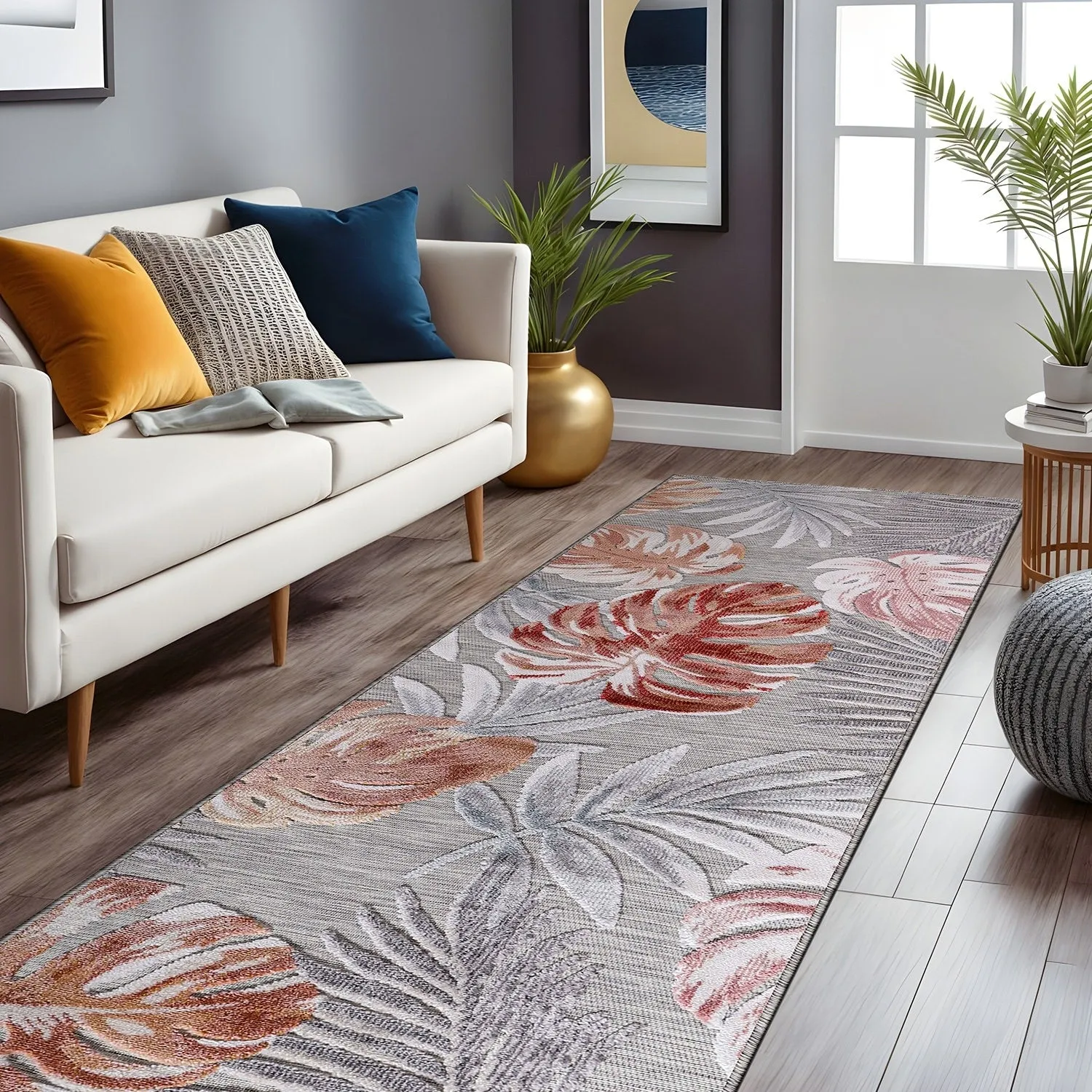 Beverly Rug Equator Leaf Botanical Indoor Outdoor Area Rug