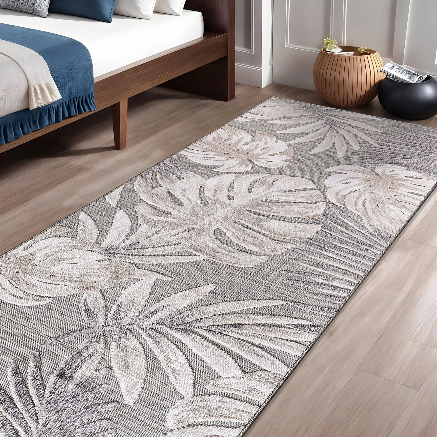 Beverly Rug Equator Leaf Botanical Indoor Outdoor Area Rug