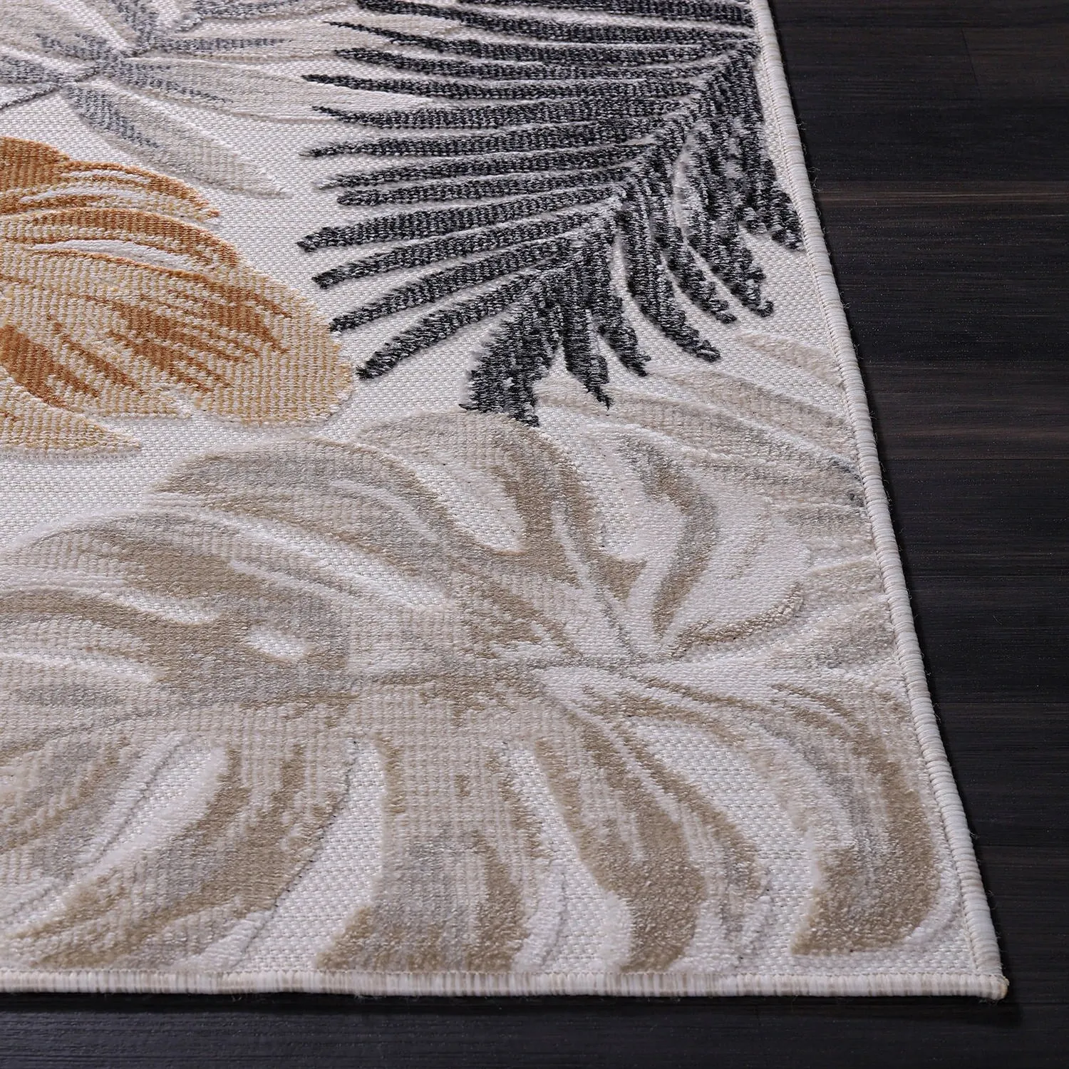 Beverly Rug Equator Leaf Botanical Indoor Outdoor Area Rug