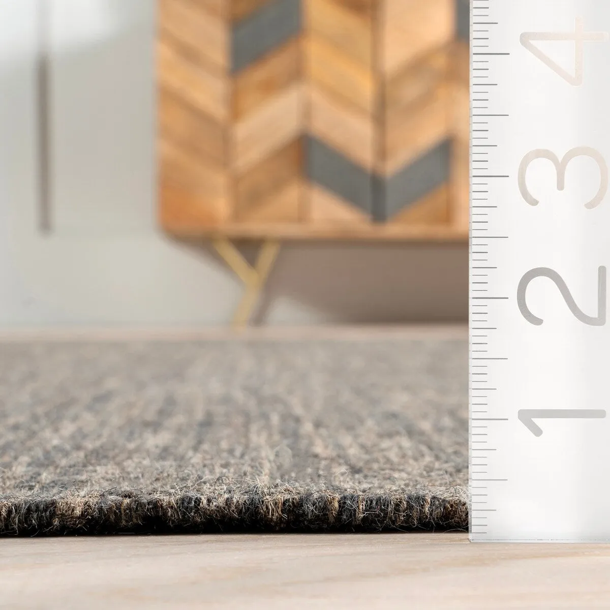 Black Brooklyn Tasseled Wool Area Rug