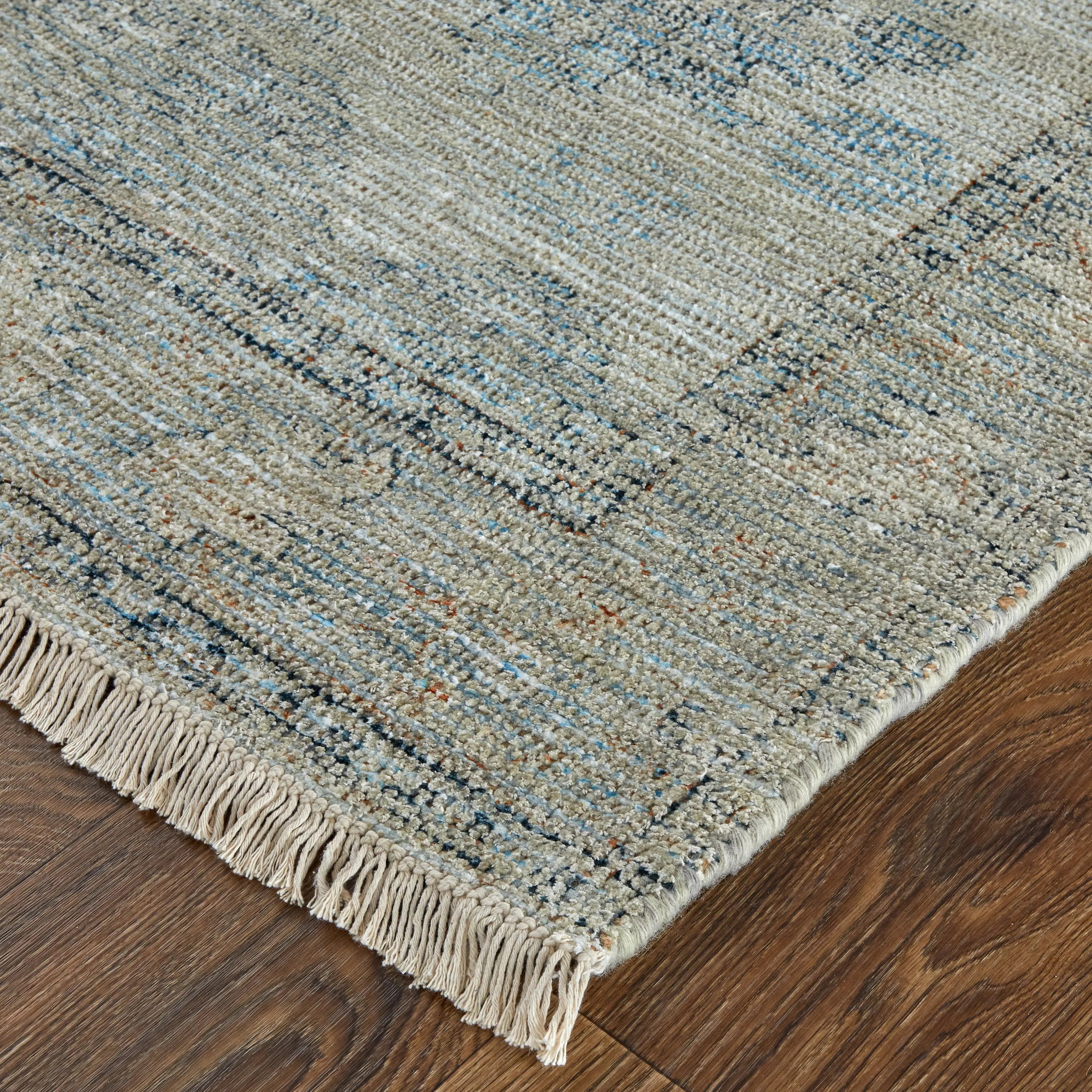 Bohemian Vintage Tan/Gray Distressed Medallion Hand Woven Wool Rug