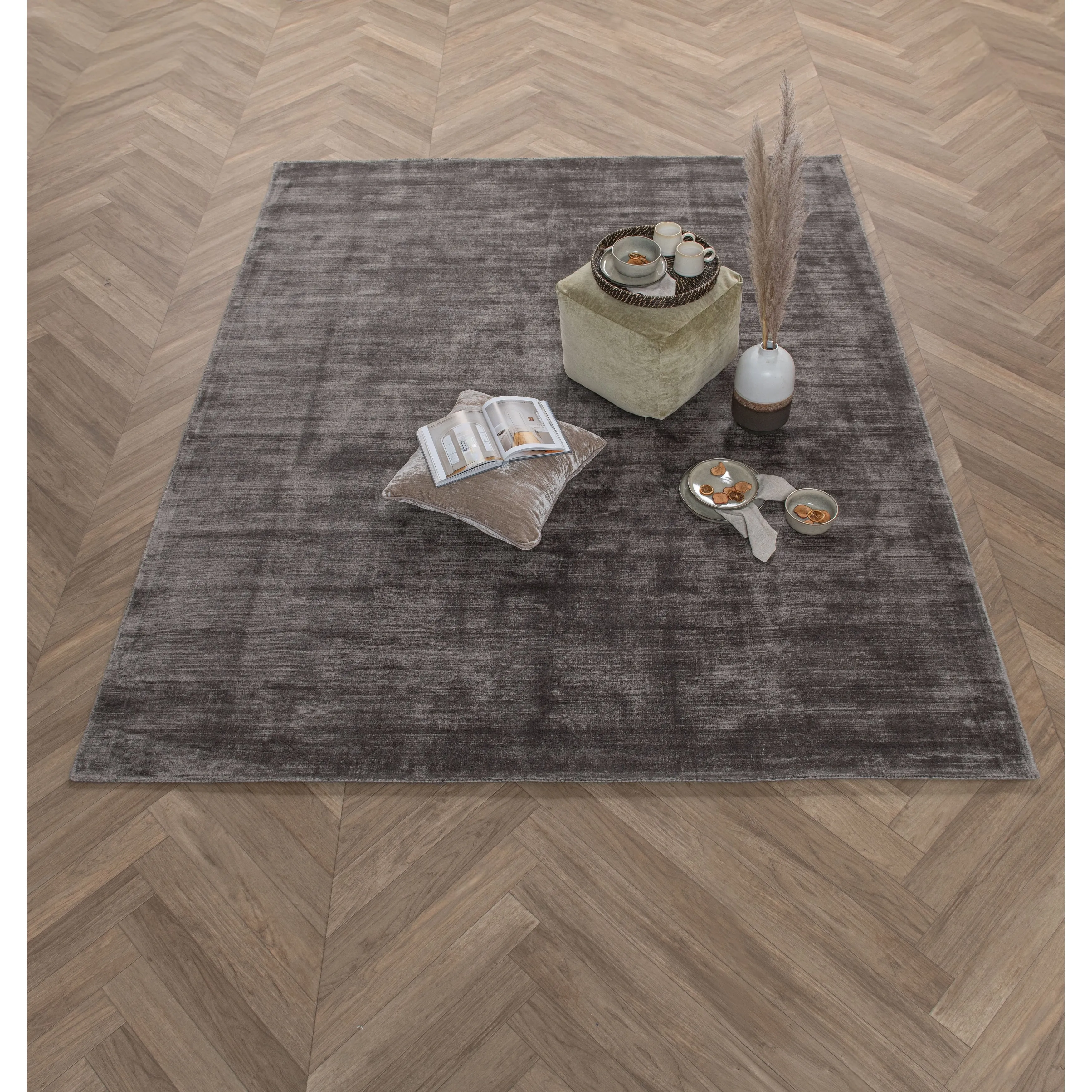 Cameron Handwoven Distressed Viscose Area Rug by Kosas Home